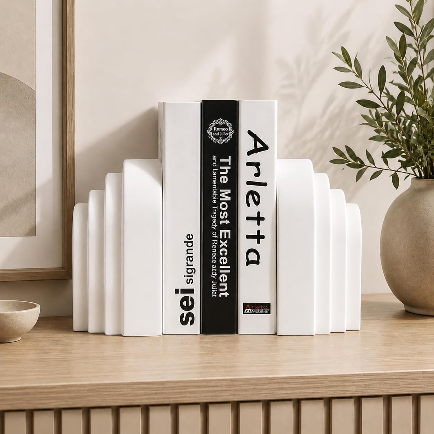 Book Stopper / Heavy Duty Book end / Cream White