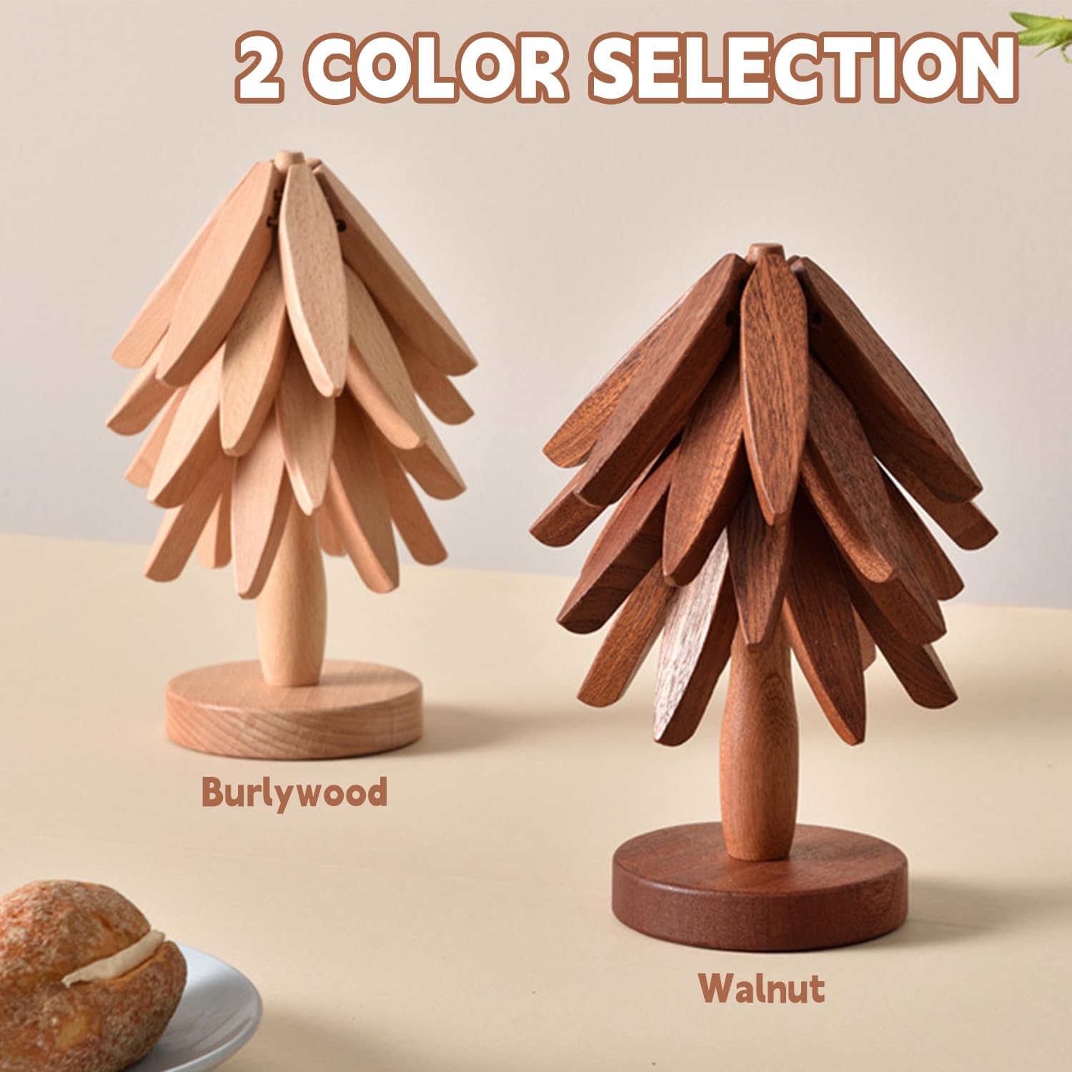 4 Trivets + 1 Stand for Hot Dishes / Black Walnut
