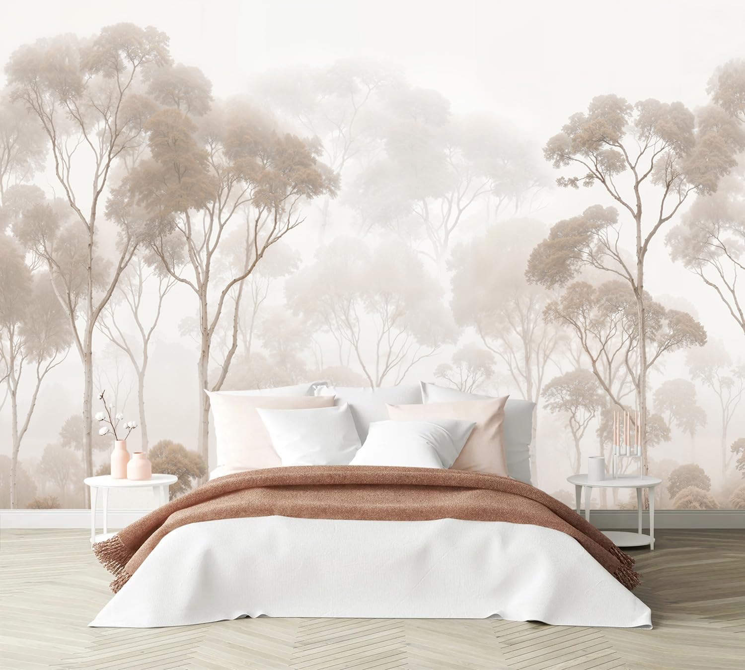 Vintage Jungle self-Adhesive Wallpaper murals / Zz11 / 79 x 55 / Beige