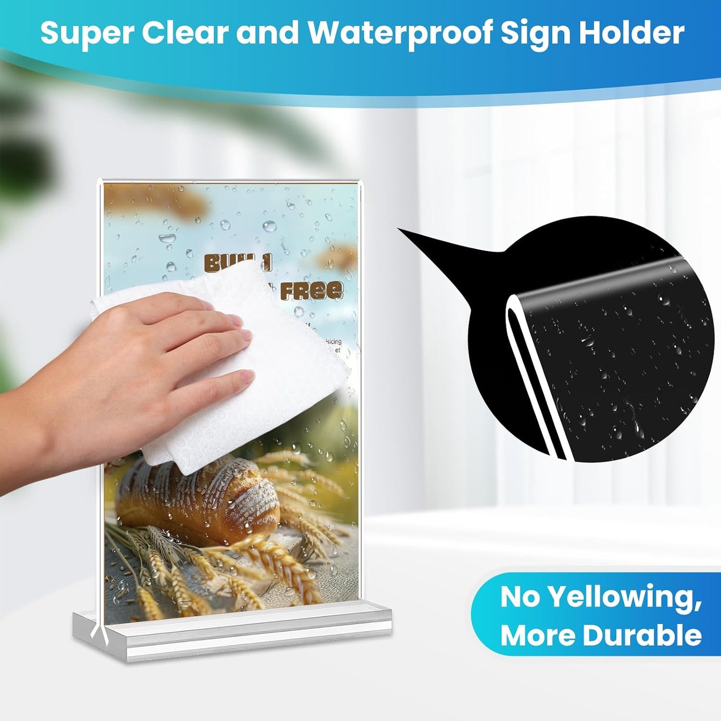 Acrylic Sign Holder / 4 x 6 / Vertical / Clear / Set of 15