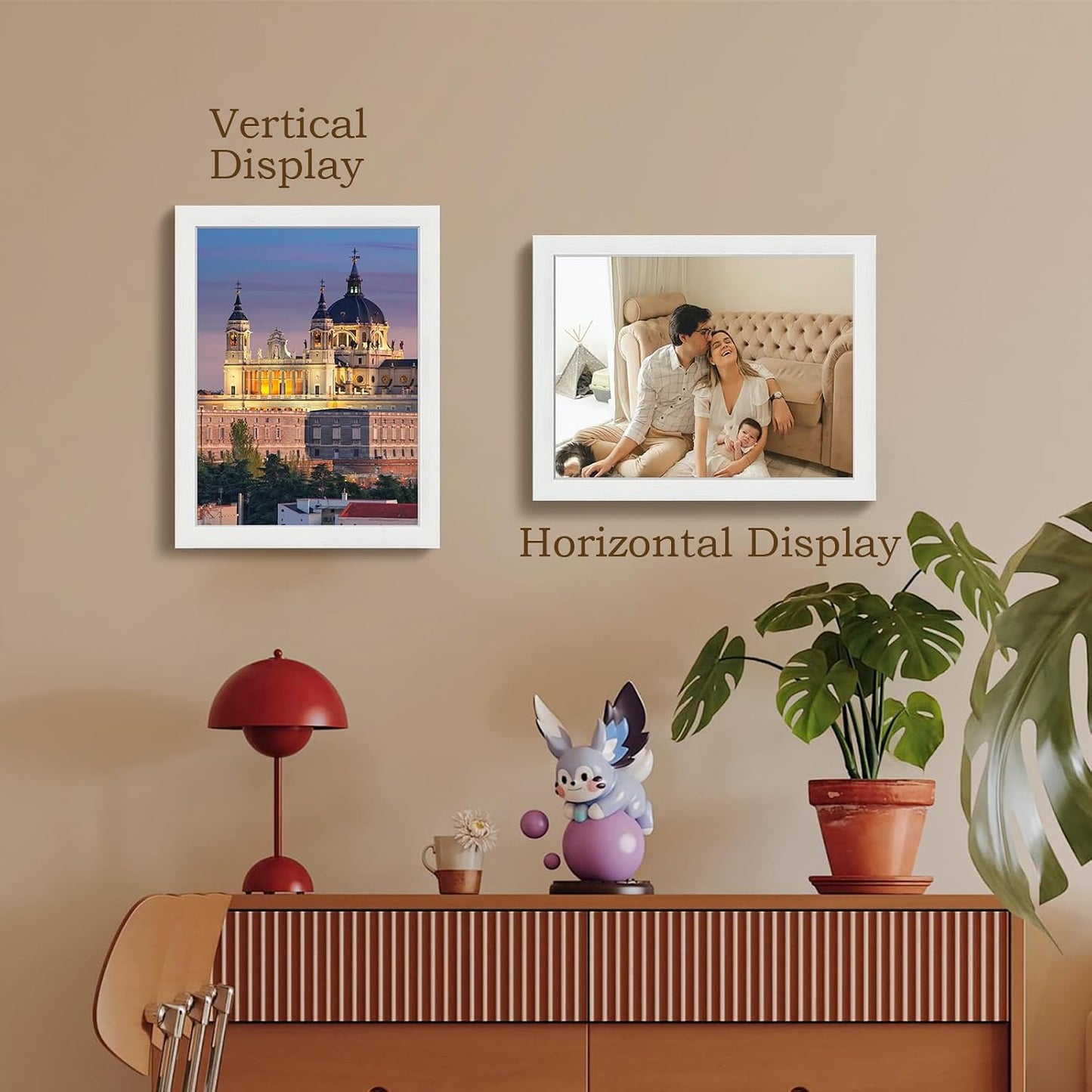 VCK 11x14 Picture Frame White 4 Pack, Wide Thick Wood Border, for Photos | Exclusive Woodgrain, Wall Hanging, HD