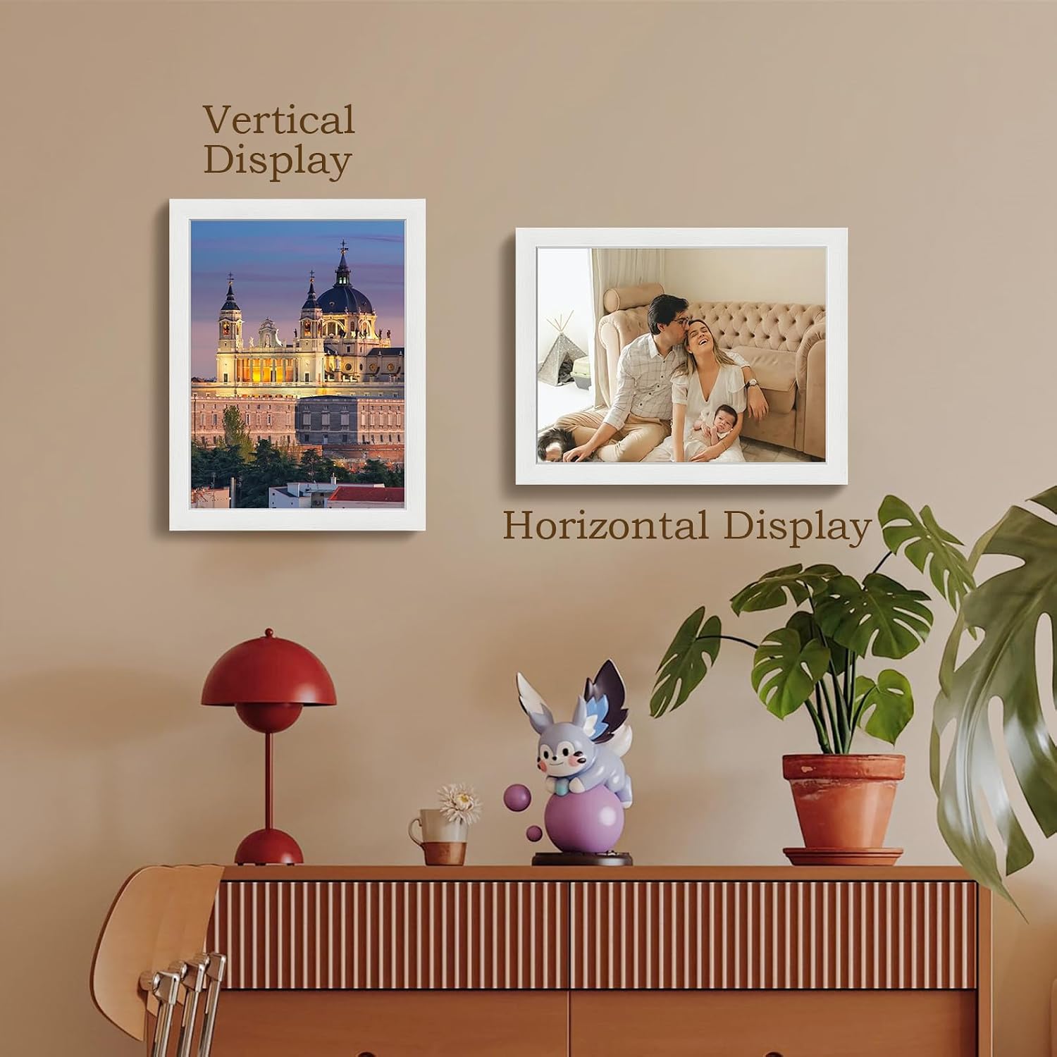 VCK 11x14 Picture Frame White 4 Pack, Wide Thick Wood Border, for Photos | Exclusive Woodgrain, Wall Hanging, HD