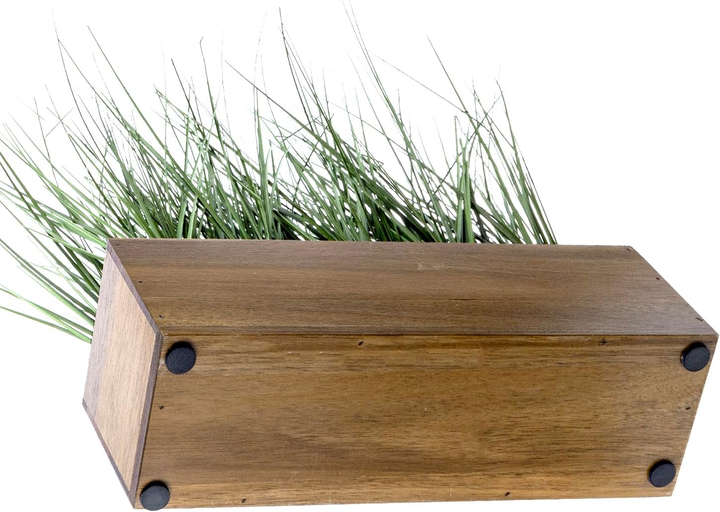 Decorative Wooden Container / Natural Acacia / 12 Inch