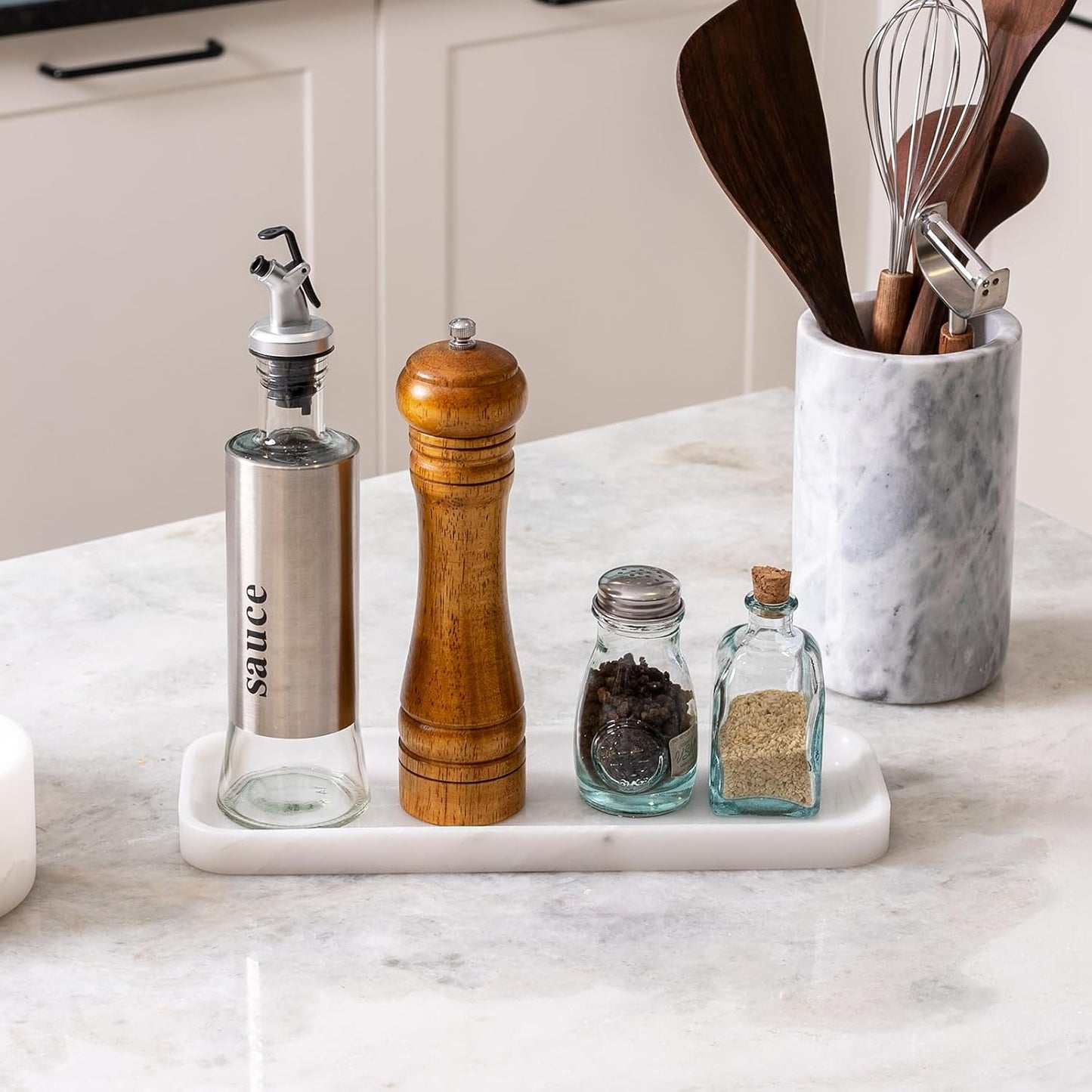 Stone Tray / Marble Tray / 12 x 4 / Namib Bianco / Natural