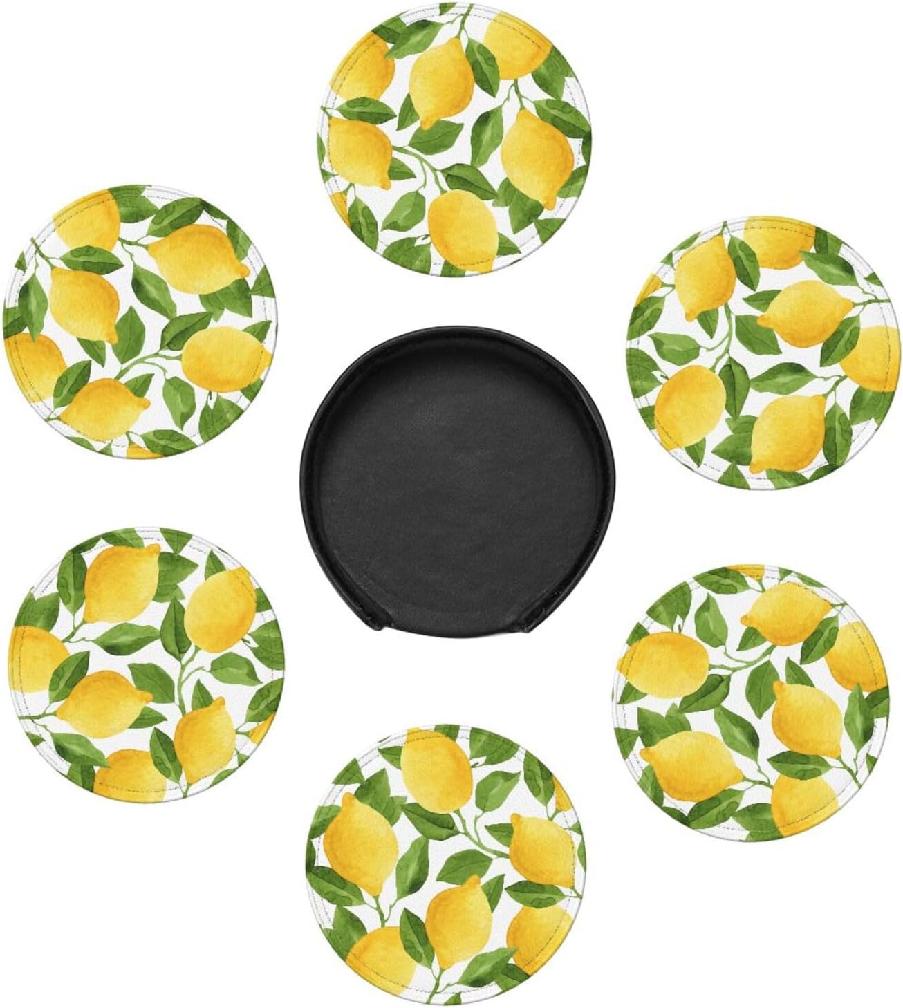 Holder for Tabletop Protection Desk Accessories / Yellow Lemon / Set of 6