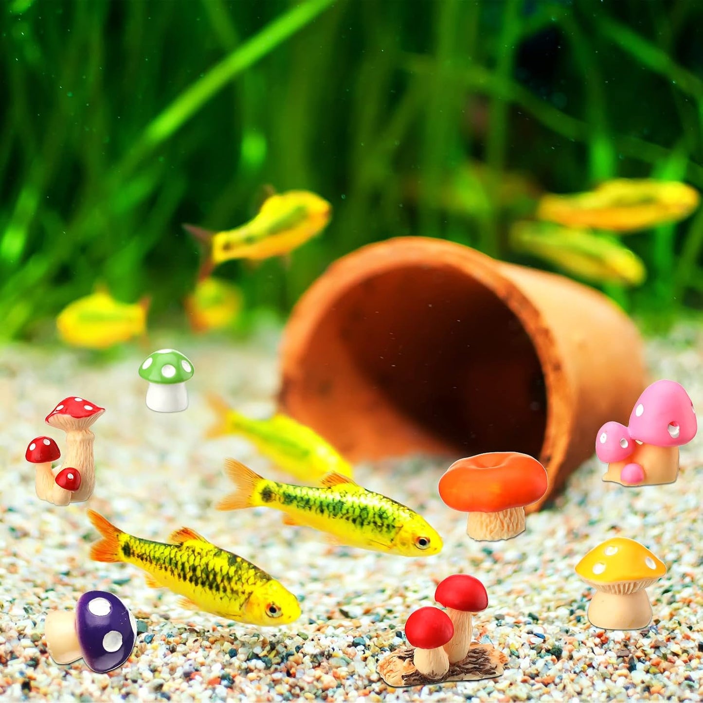 Tiny Mushrooms Bulk Mini Miniature Figurines Fairy Mushroom Decor Garden Mushroom / Set of 120