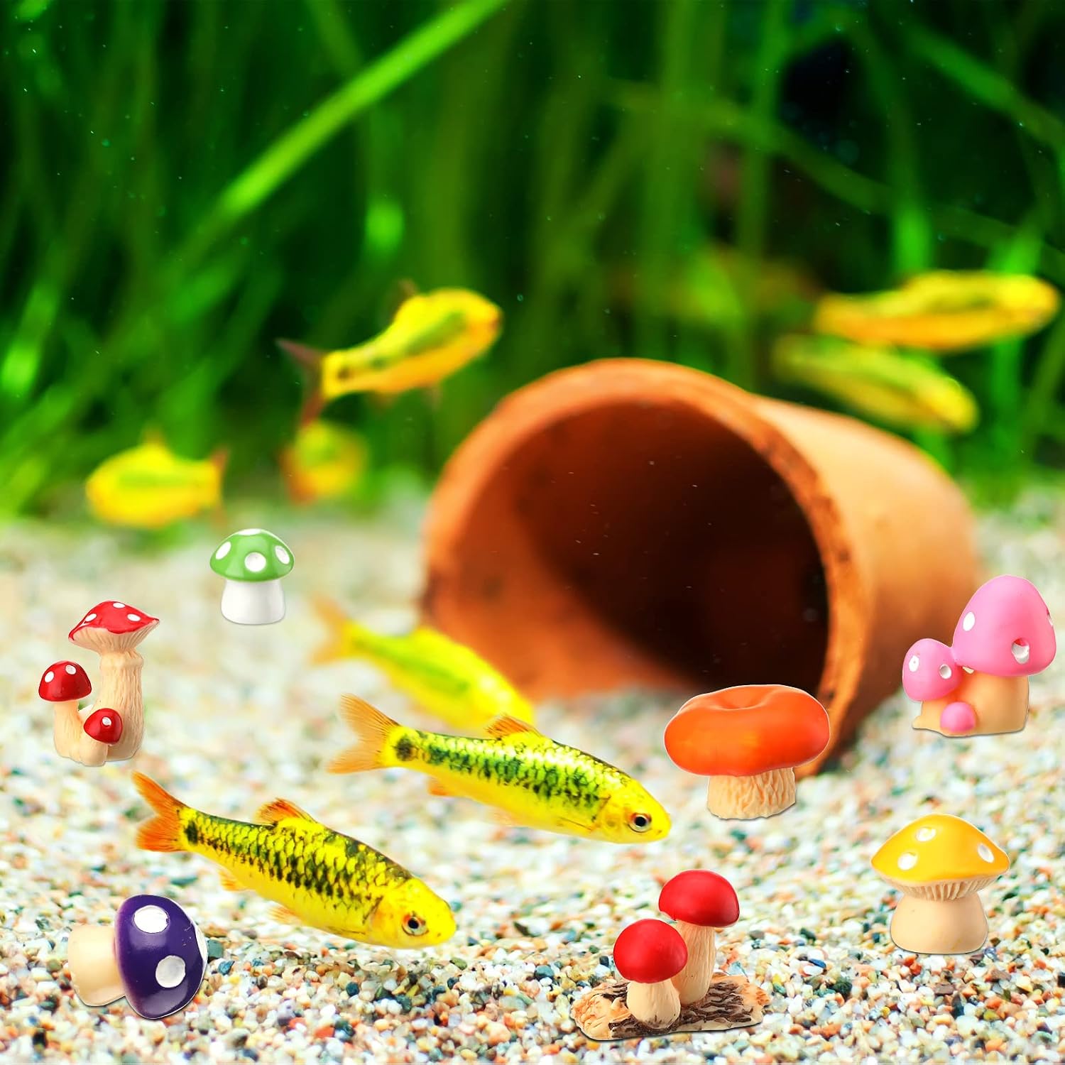 Tiny Mushrooms Bulk Mini Miniature Figurines Fairy Mushroom Decor Garden Mushroom / Set of 120