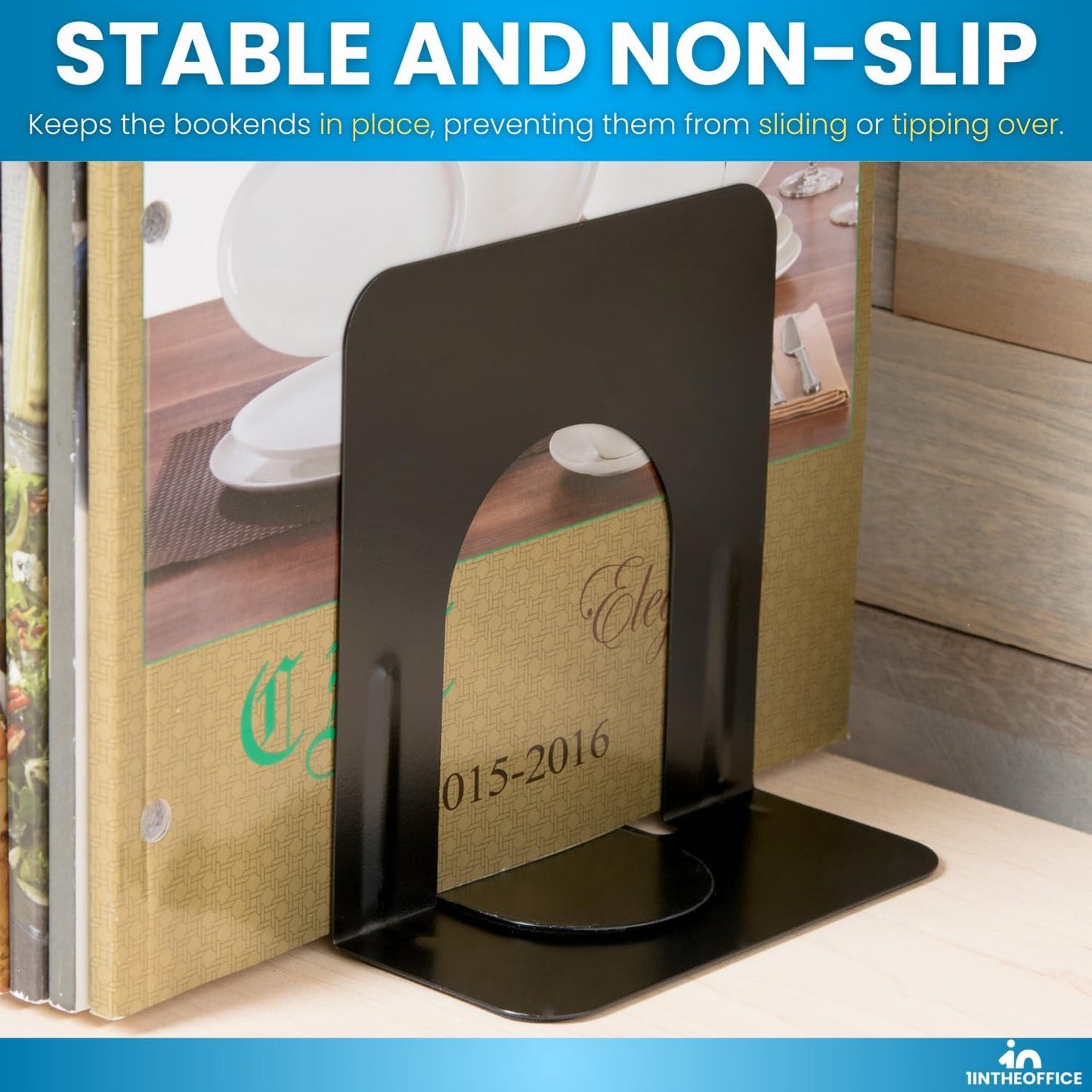 Metal Bookends / Bookends / Black / 4 x 4 / Set of 4