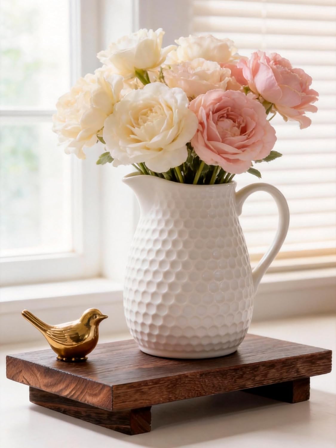 Wood Tray Pedestal Stand / Brown / 9 x 6