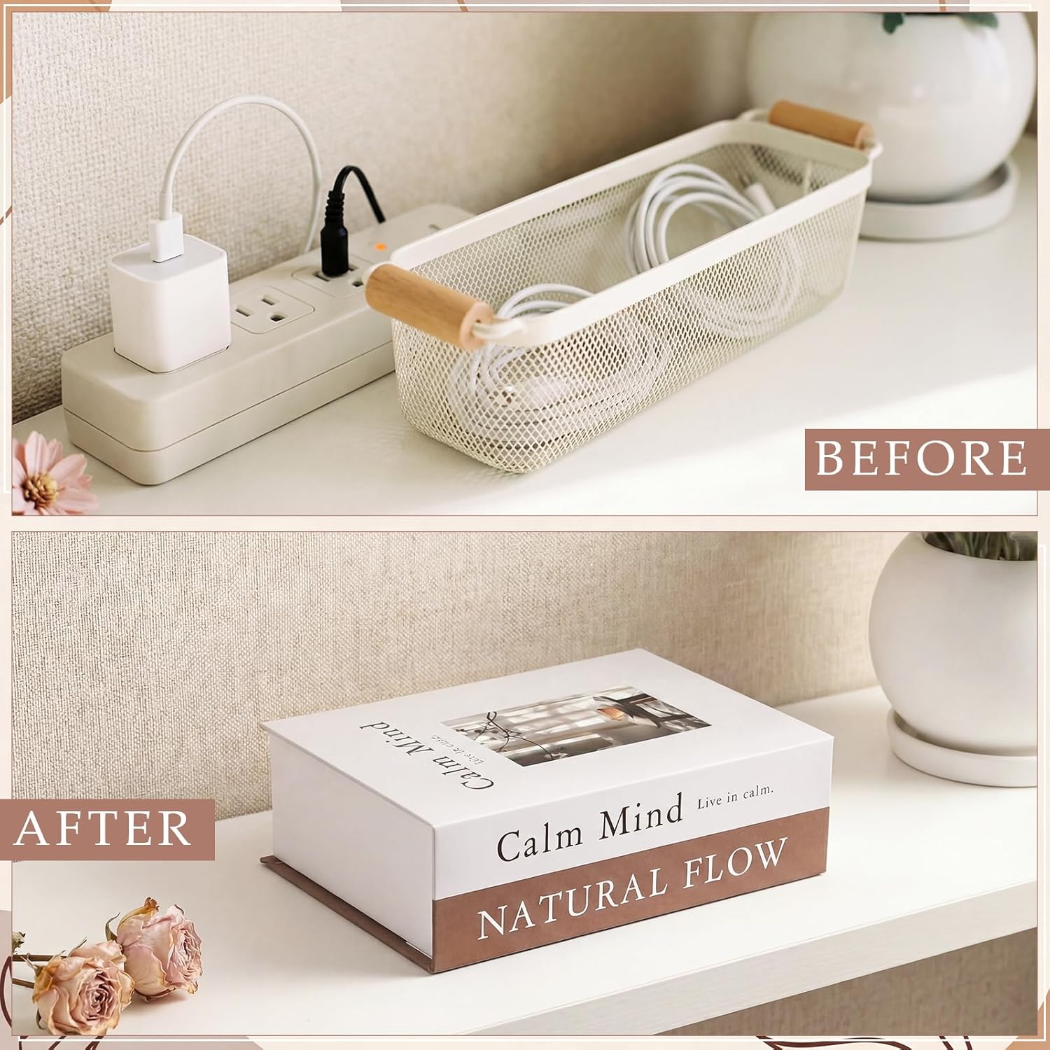 Cable Cord Organizer Hider Box / Light Brown / Sunlight