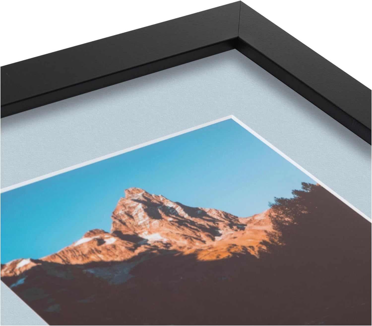 ArtToFrames Collage Picture Frame 3 Opening 3-8x12 Photo Frame | Made in USA | Black Frame Baby Blue and Black Mats