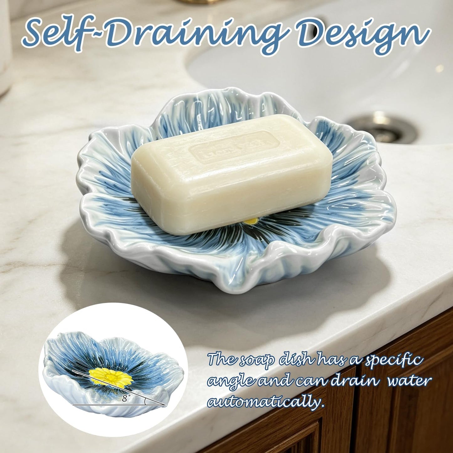 Ceramic Soap Holder / Blue