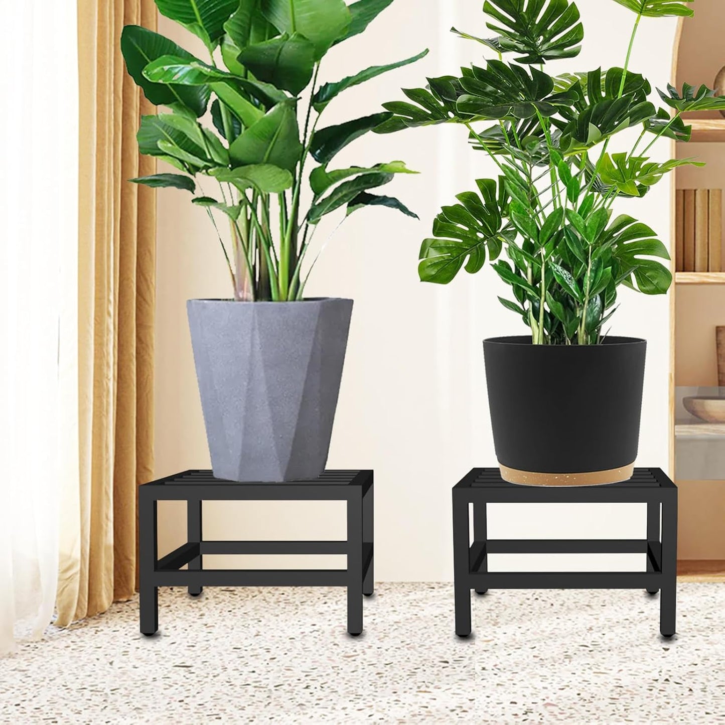 Plant Stand Indoor Outdoor, Single Plant Stands Metal Pedestal Stand | Iron Flower Stand for Indoor Outdoor, Display