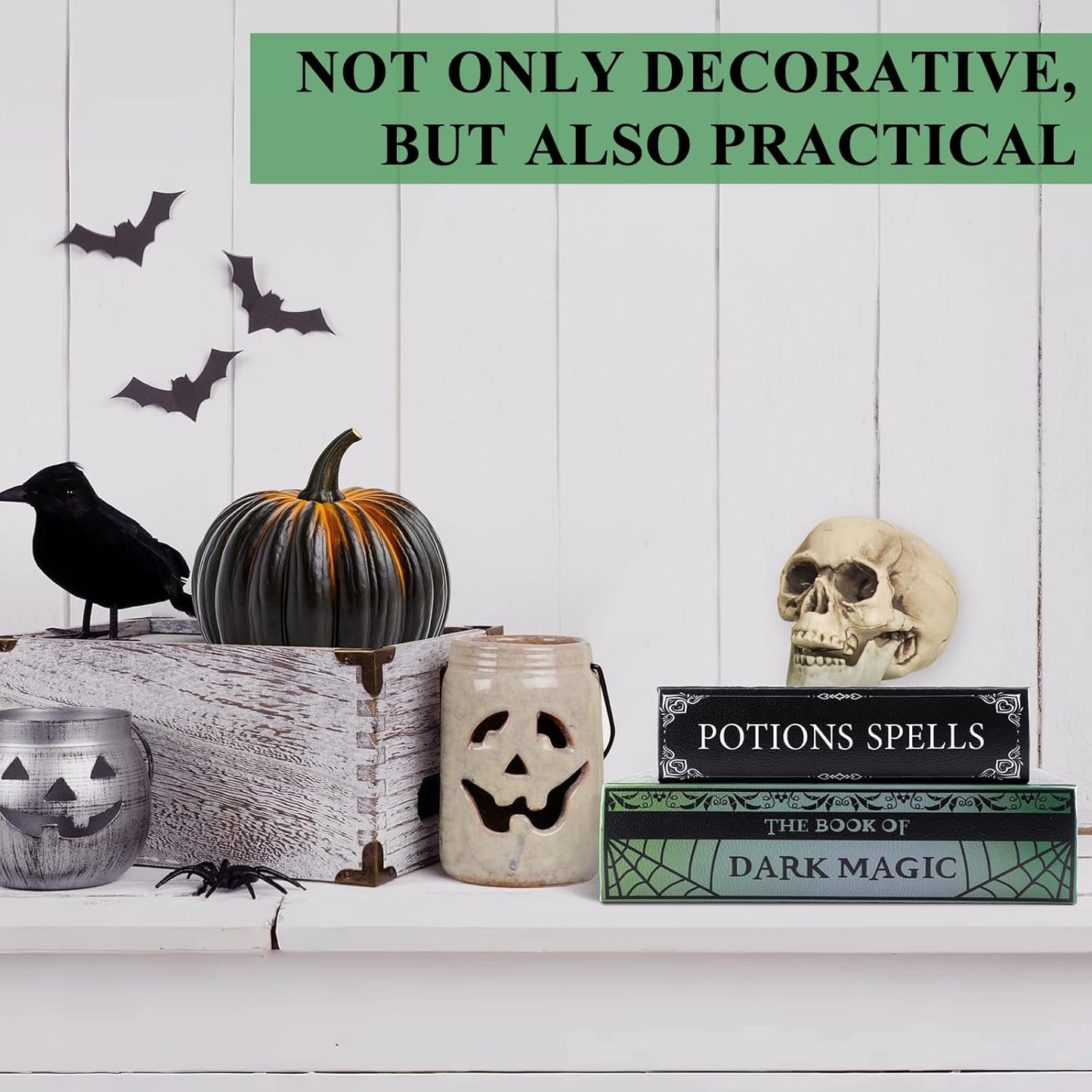Magic Nesting Halloween Books Decoration Witch Potion Dark Magic Pattern Spooky Holiday / Set of 2