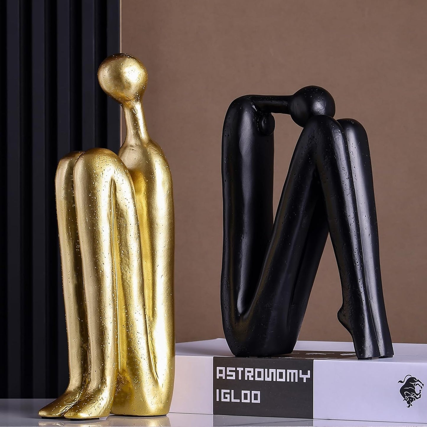 Modern Decorative Bookends / Black and Gold