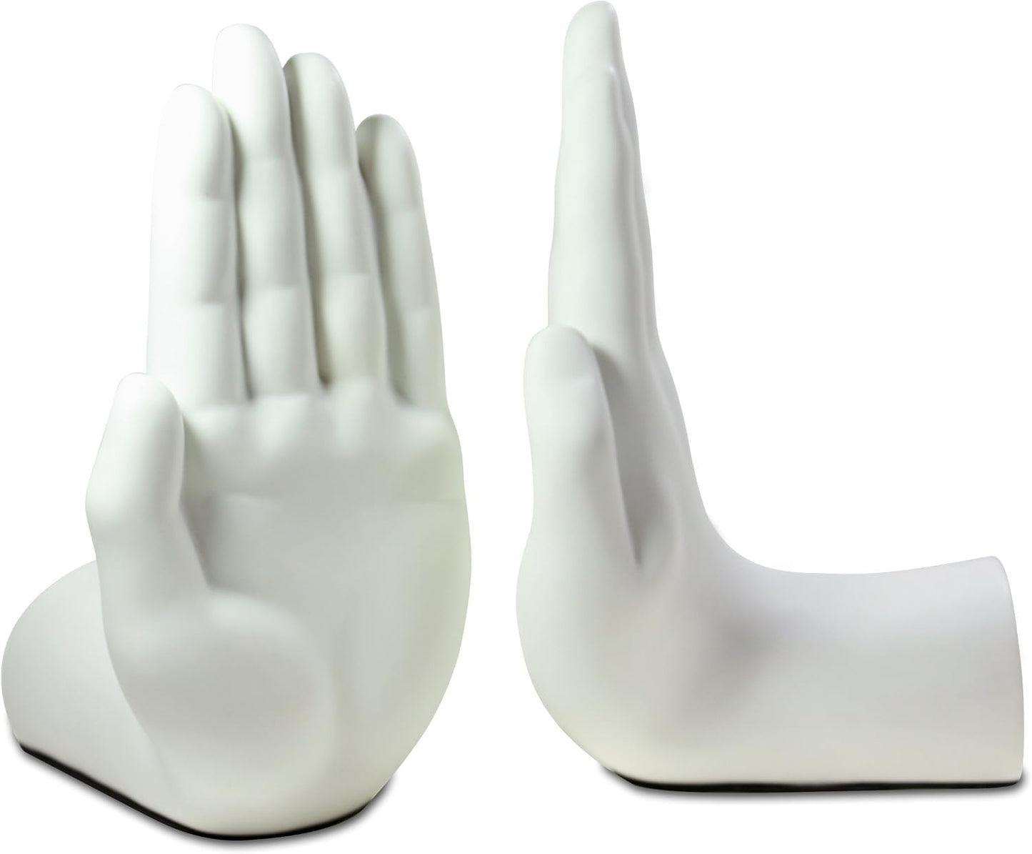 Hands Sculpture Bookend / White / Set of 2