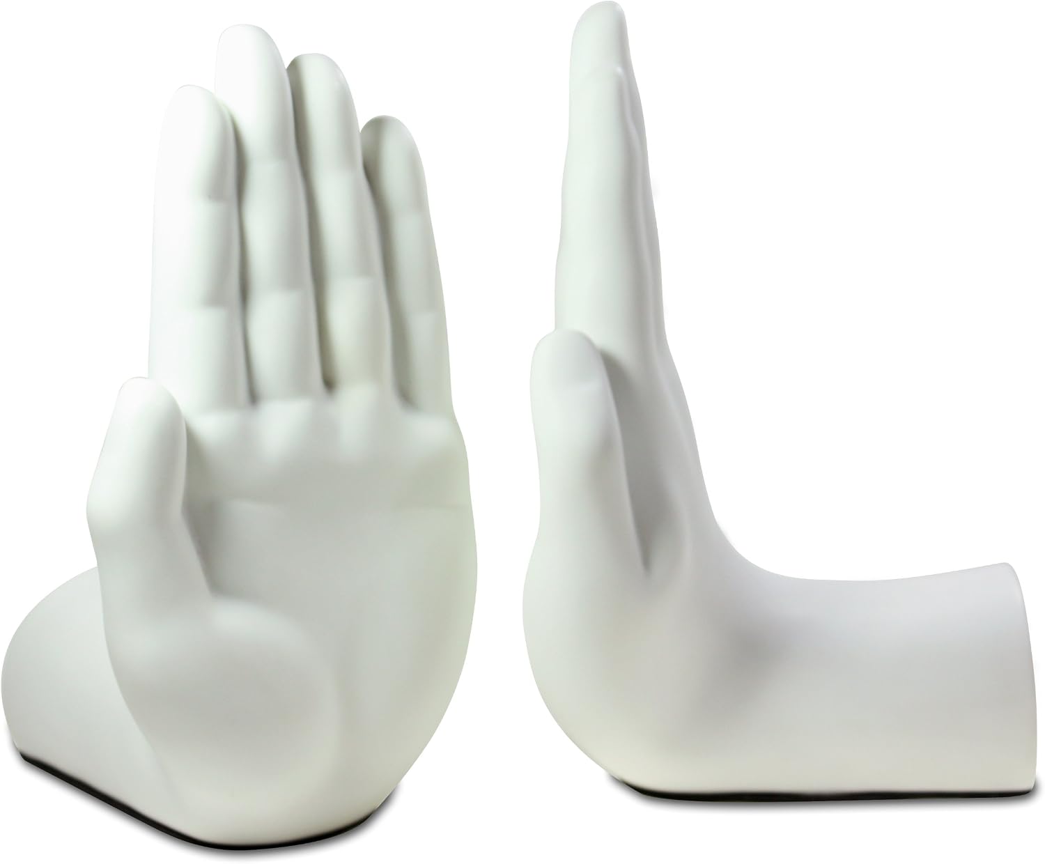 Hands Sculpture Bookend / White / Set of 2