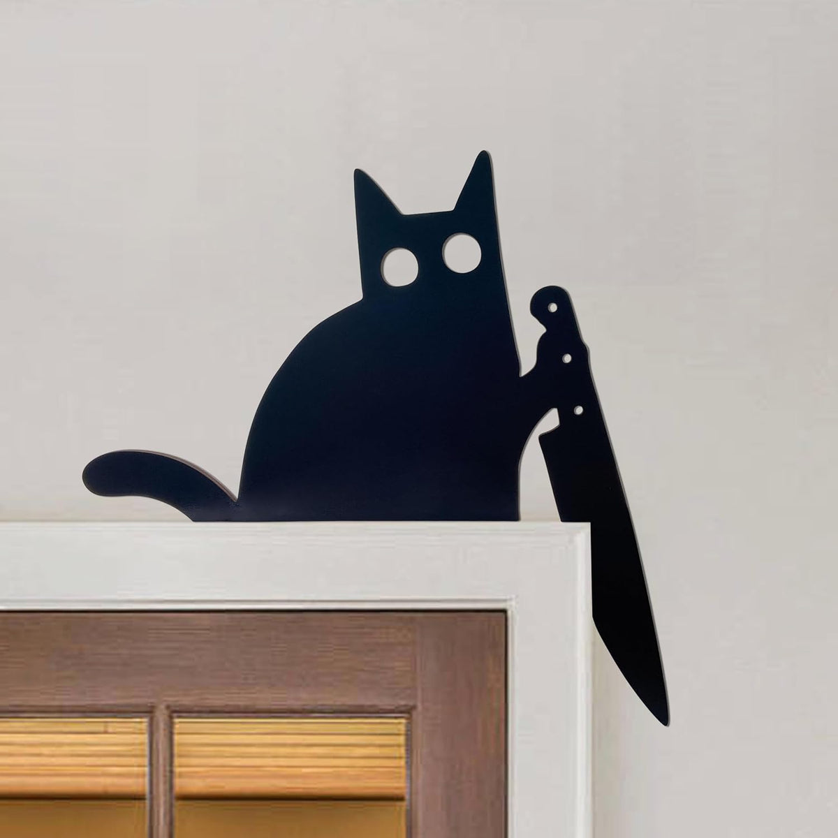 Black Cat Door Topper Cat Door Corner Decor Black Cat Halloween Decor
