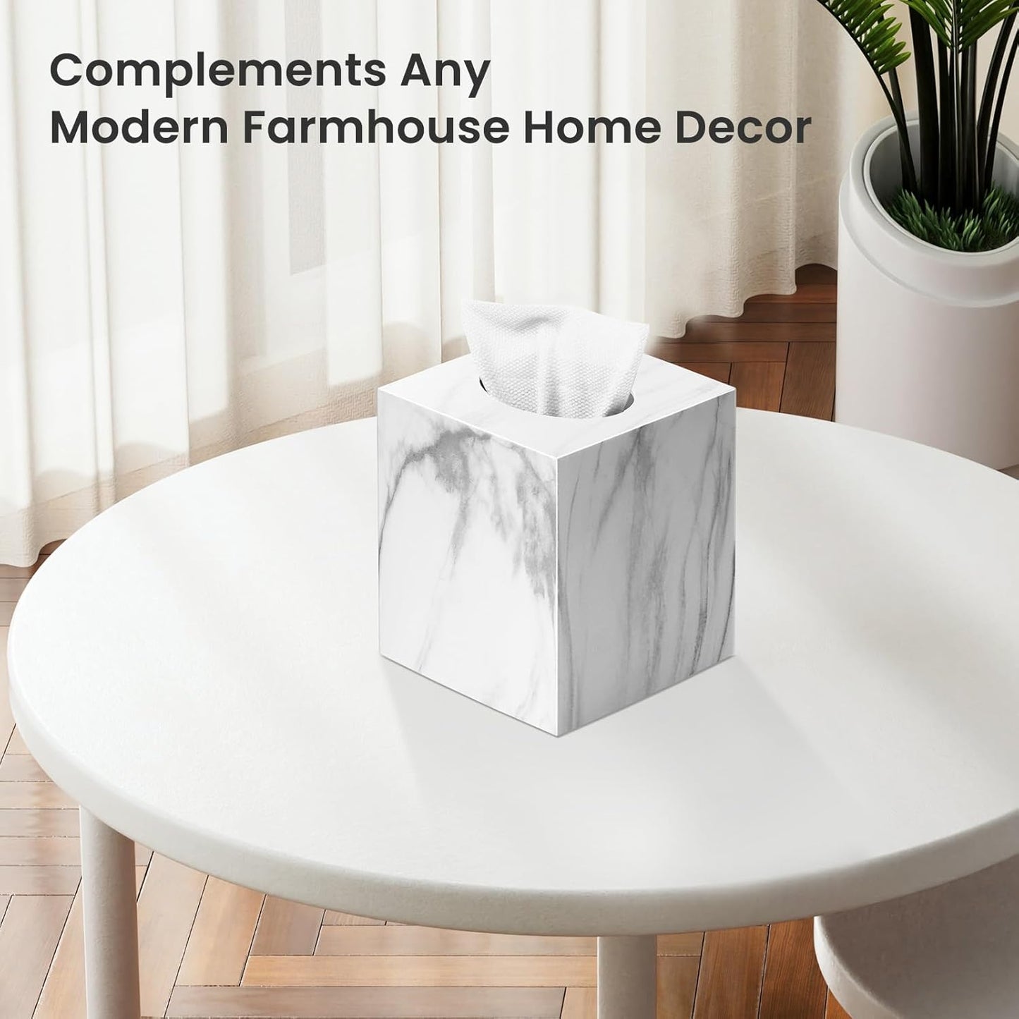 Modern Facial Paper Holder / Tissue Box Cover / Marble