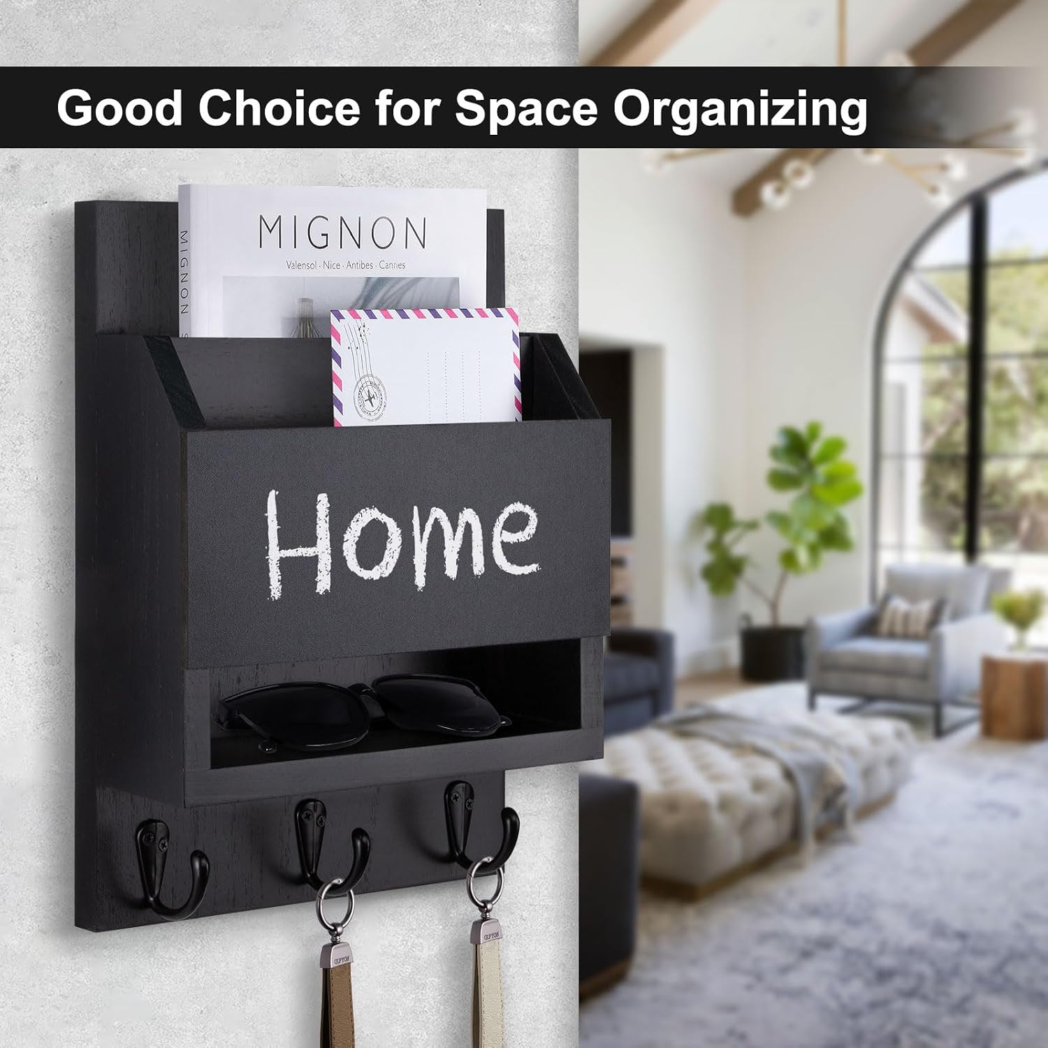 Key Holder / Key and Mail Holder / Black
