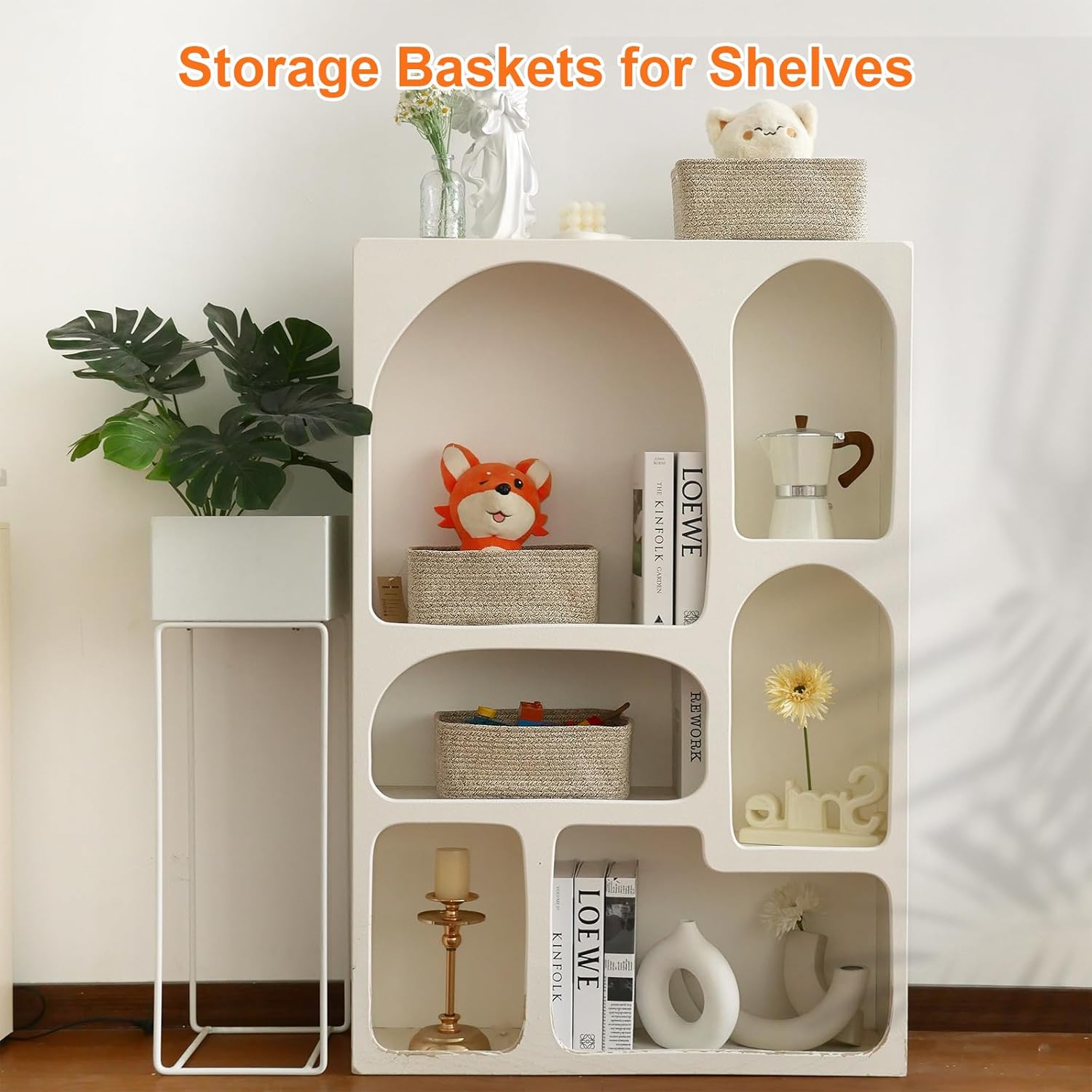 Small Woven Storage Baskets / Mixed Brown / S