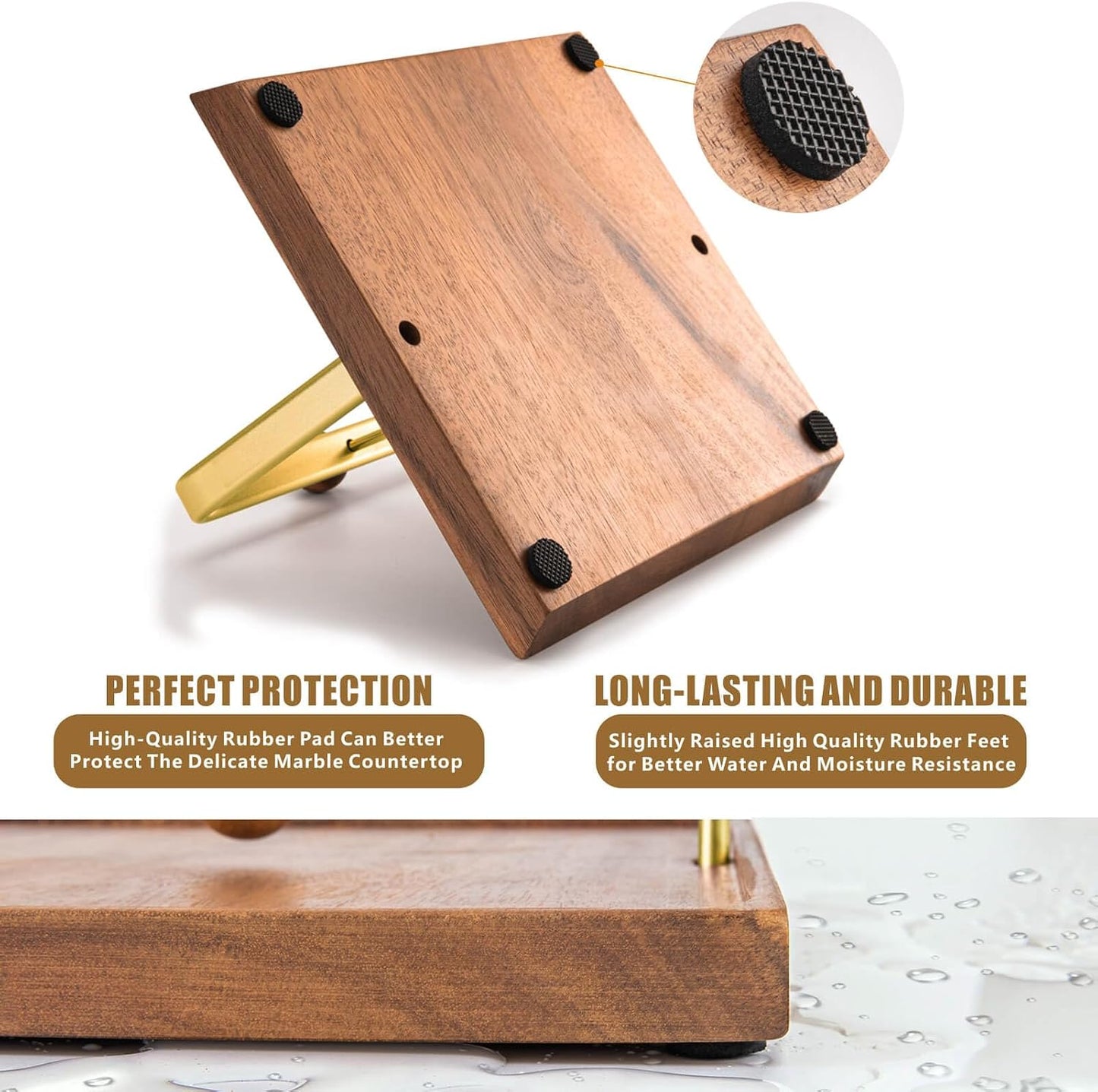 Wood Napkin Holder / Gold