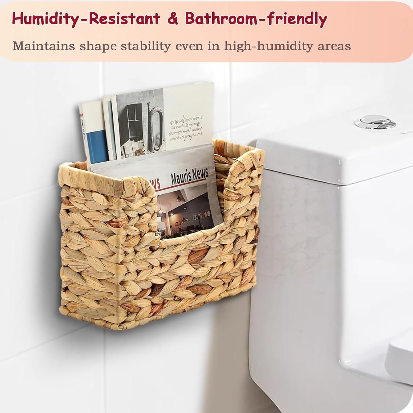 Woven Wall Magazine Holder Organizer / Water Hyacinth