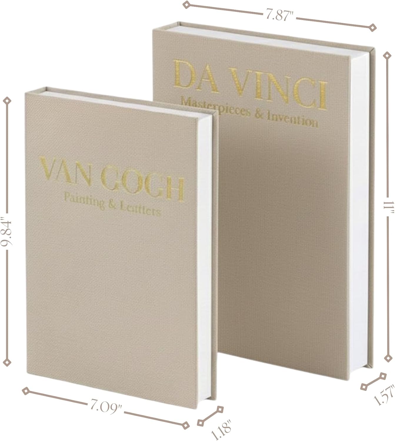 Decorative Books / Linen Storage Box / Beige & Beige / Set of 2