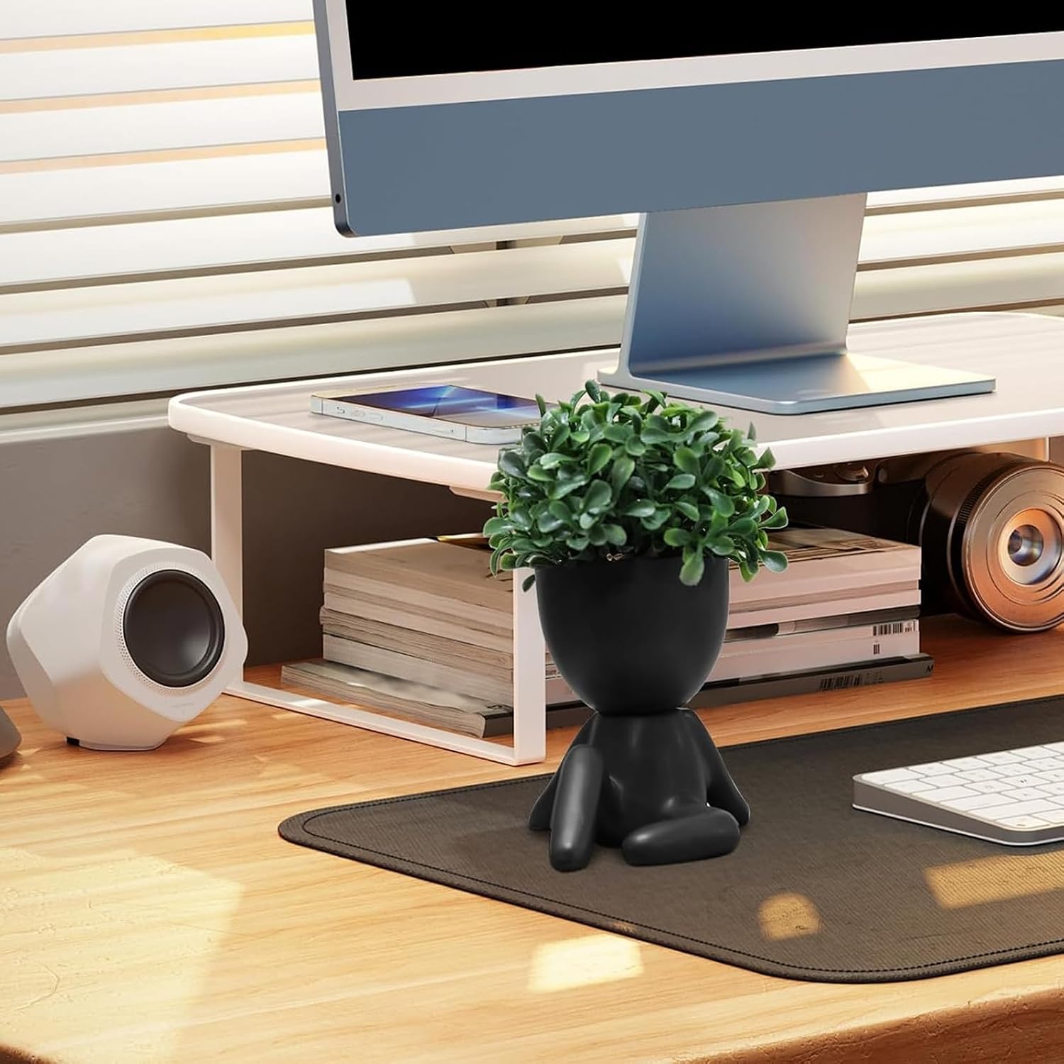 Small Fake Plants Decor / Black-e