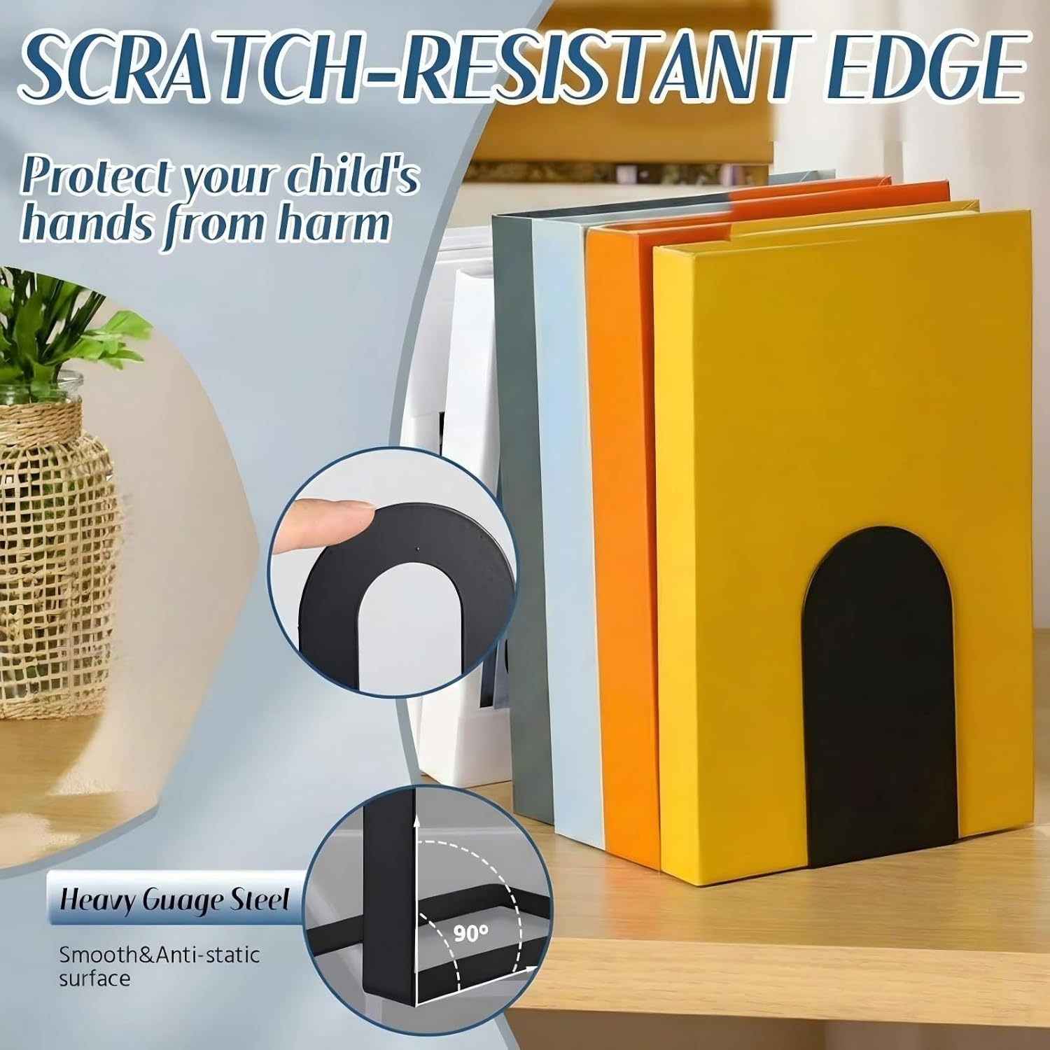 Modern Metal Book Ends / Set of 6