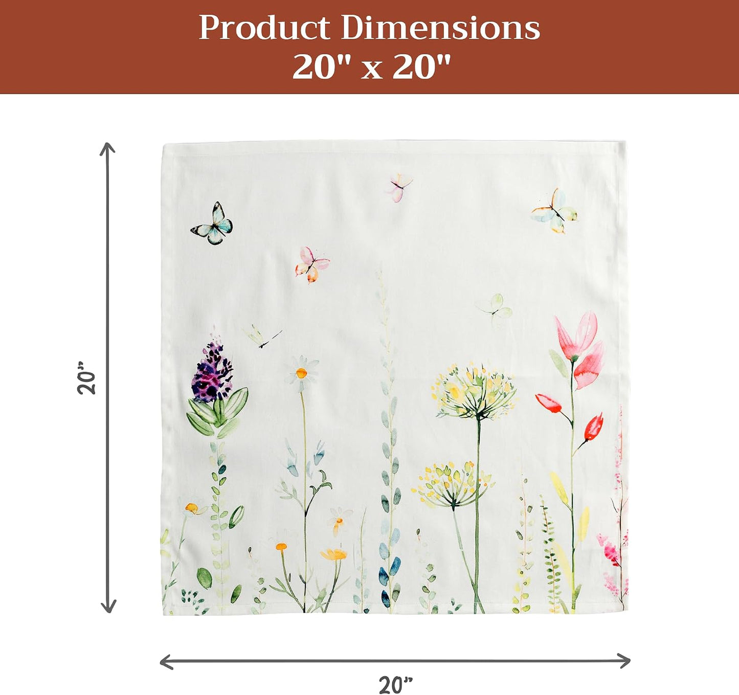 Maison d' Hermine Cloth Napkins Set of 4 Reusable 100% Cotton (20" x 20") | Everyday Square Napkins Cloth Washable