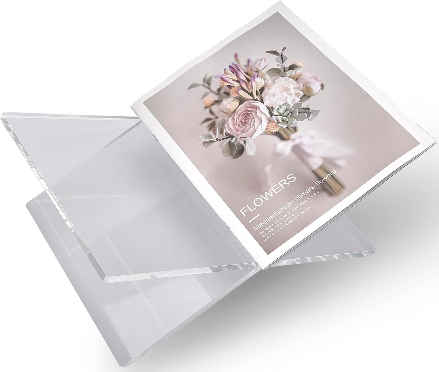 Honygebia Clear Acrylic Book Stands - Cross Frame Acrylic Book Holder, Open Bookstand for Display and Reading, Suitable
