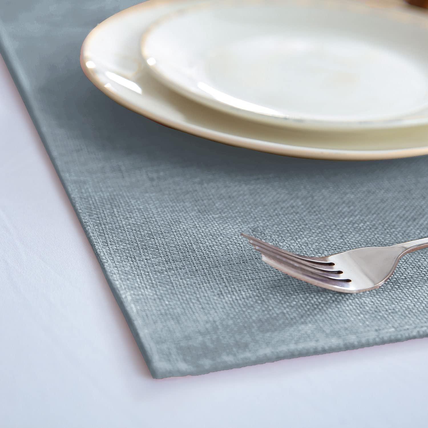 Cloth Placemats Set of 8, Linen Type Fabric Placemats Machine Washable Heat Resistant Placemats Polyester Place Mats