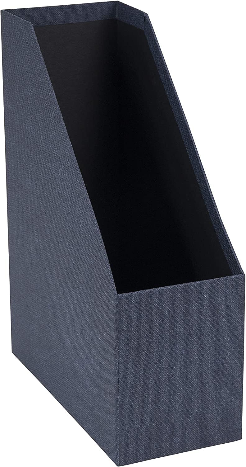 Bigso Box of Sweden Estelle Canvas Fiberboard Upright Magazine Holder and Organizer for Papers and Catalogs with