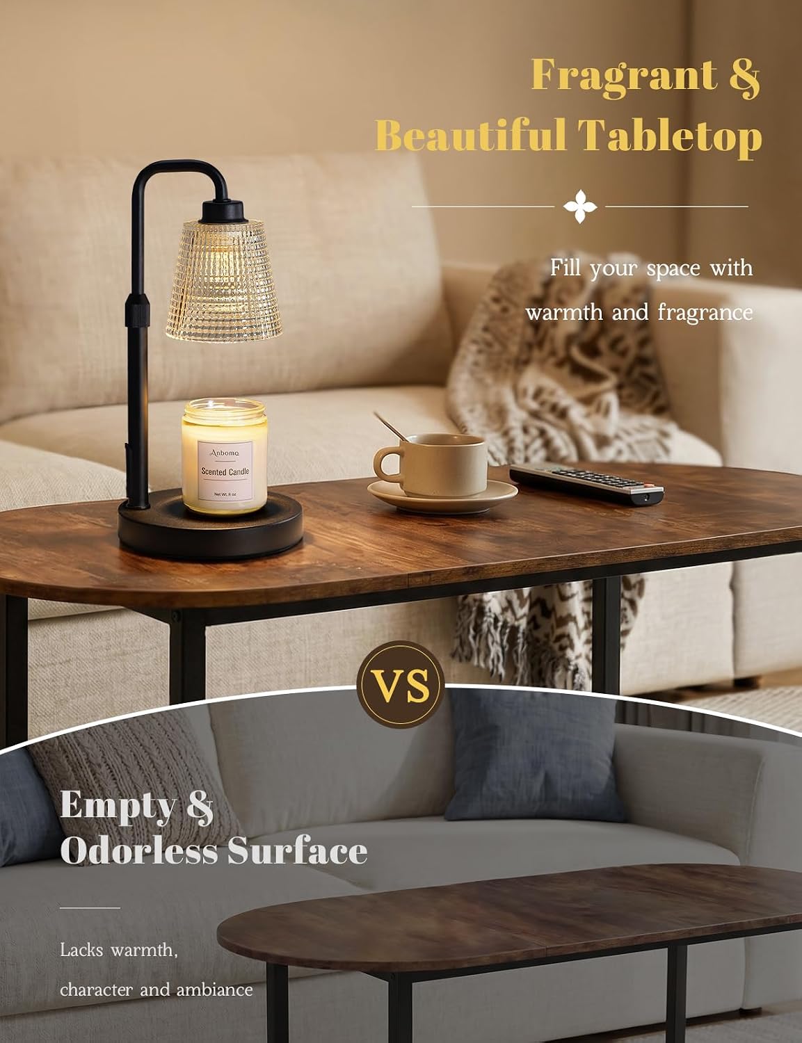 Candle Warmer Lamp with Timer, Birthday Gifts for Women, Cozy Room Decor | Dimmable Wax Melt Warmer, Adjustable Height