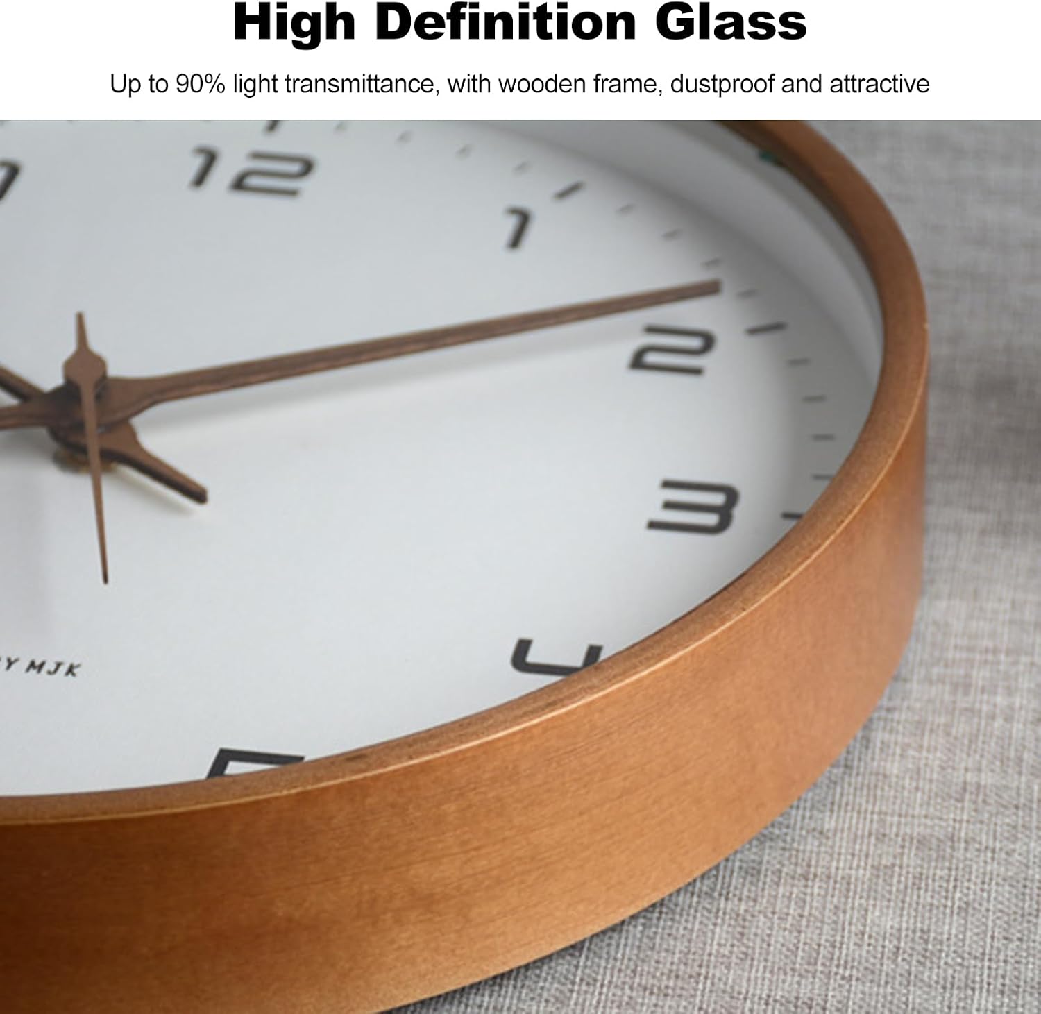 Ergocar Wall Clock, Modern Silent No Ticking Round Wooden Wall Clock Battery Powered Decorate Bedroom, Living Room