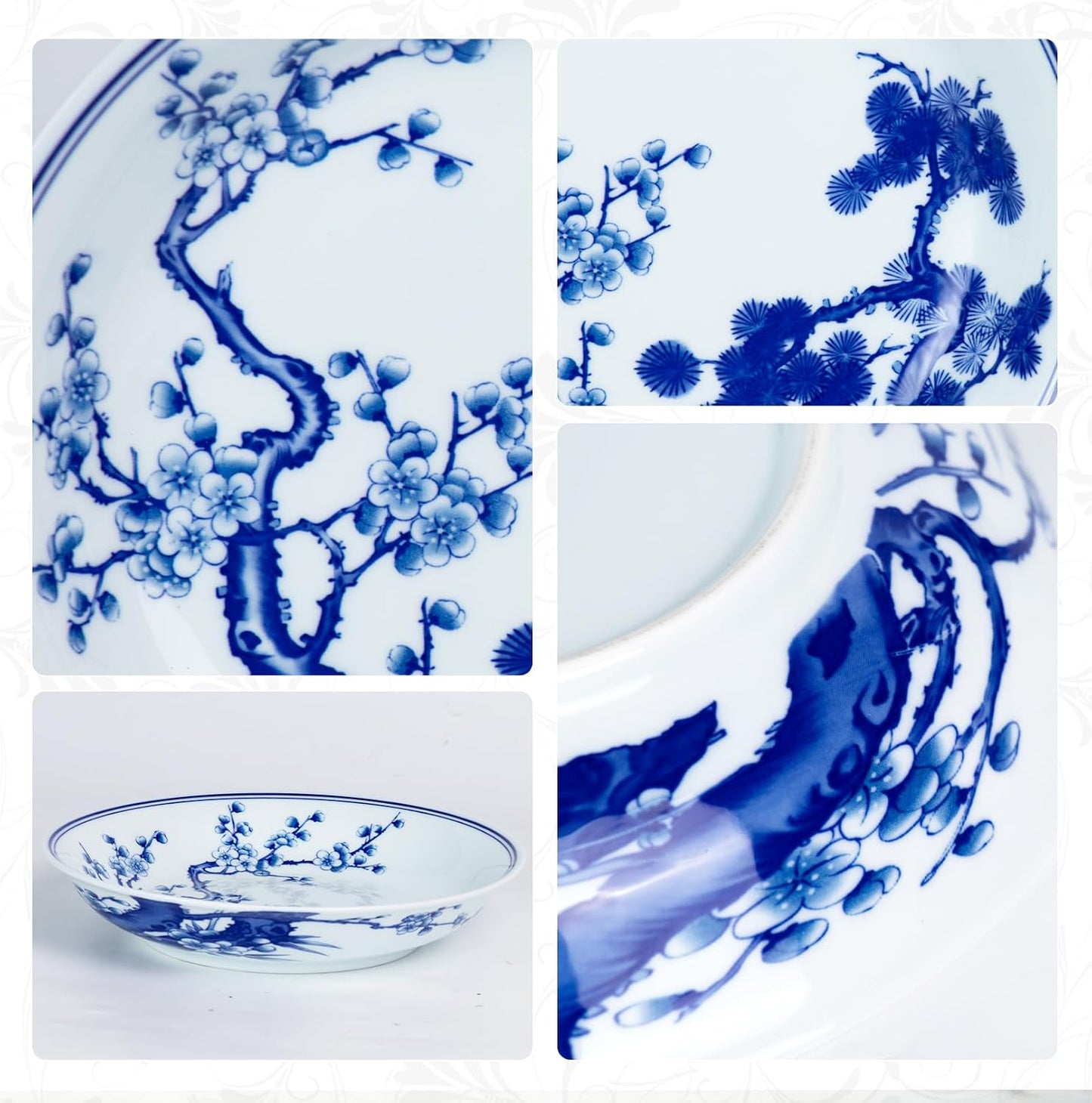 Stand / Blue Ceramic Plate Decor / 954N / White