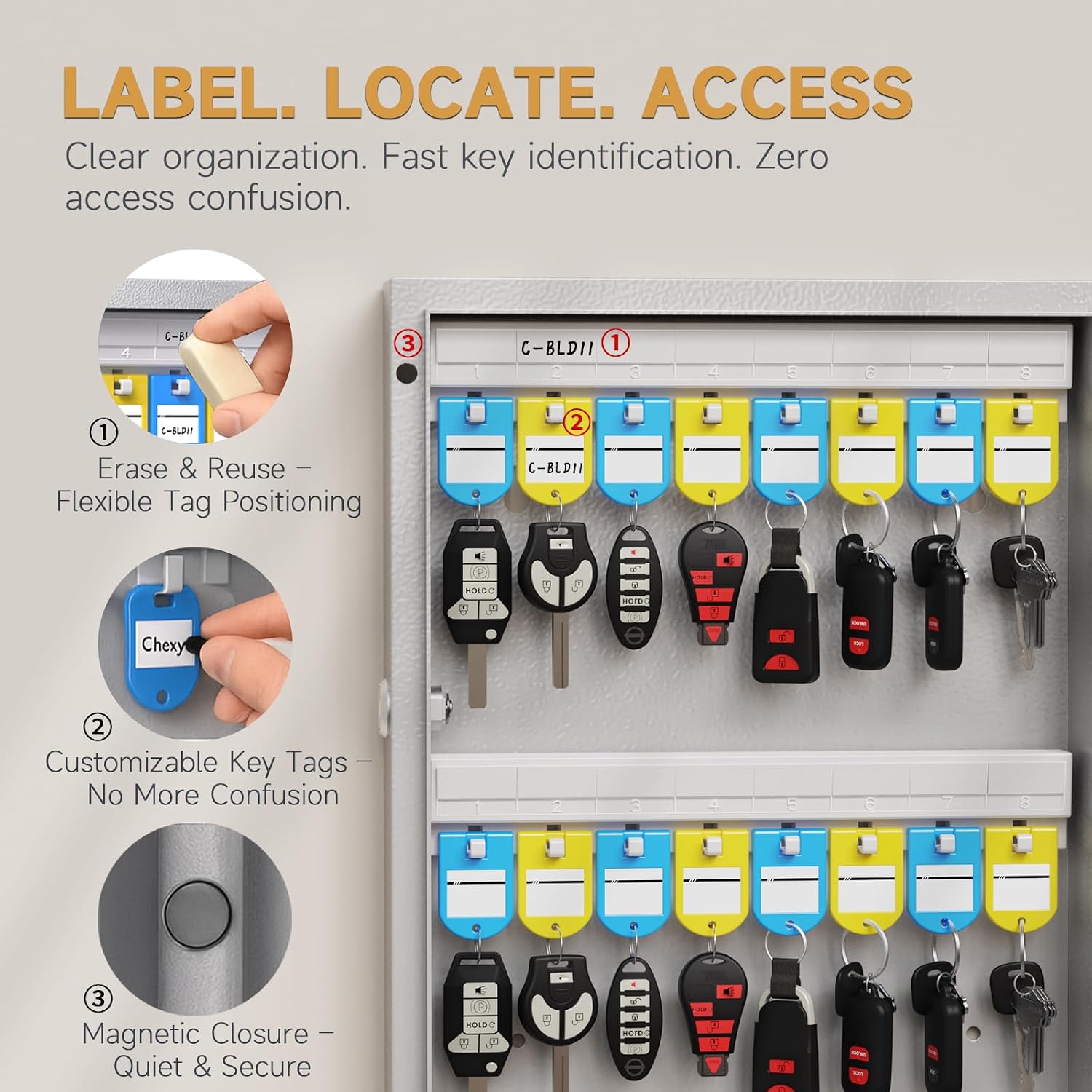Key Lock Box Wall Mount / 72 Key