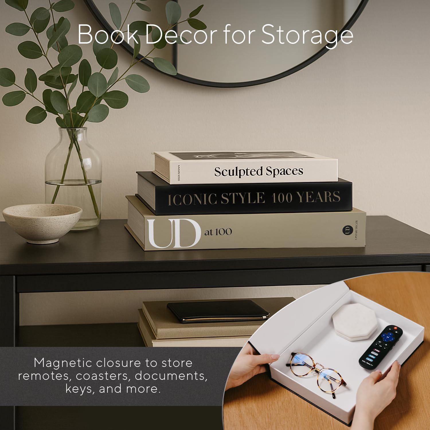 Aesthetic Decorative Books Designer Faux Books for Decoration to Enhance Mid Century / Set of 3