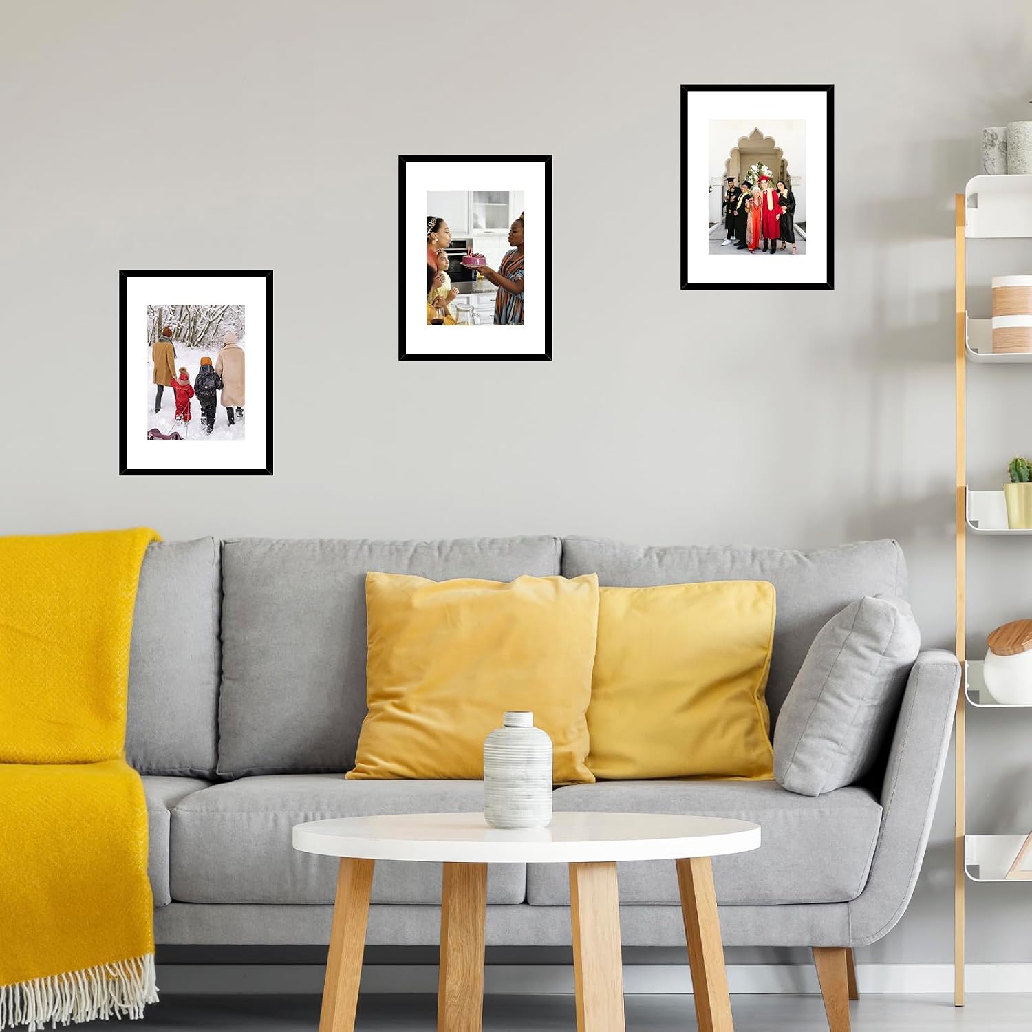 JCJMY 11.7x16.5 A3 Picture Frame Set of 4 Black with A4 Mat, Display Photo 8.3x11.7 with Mat or 11.7 x 16.5 Without