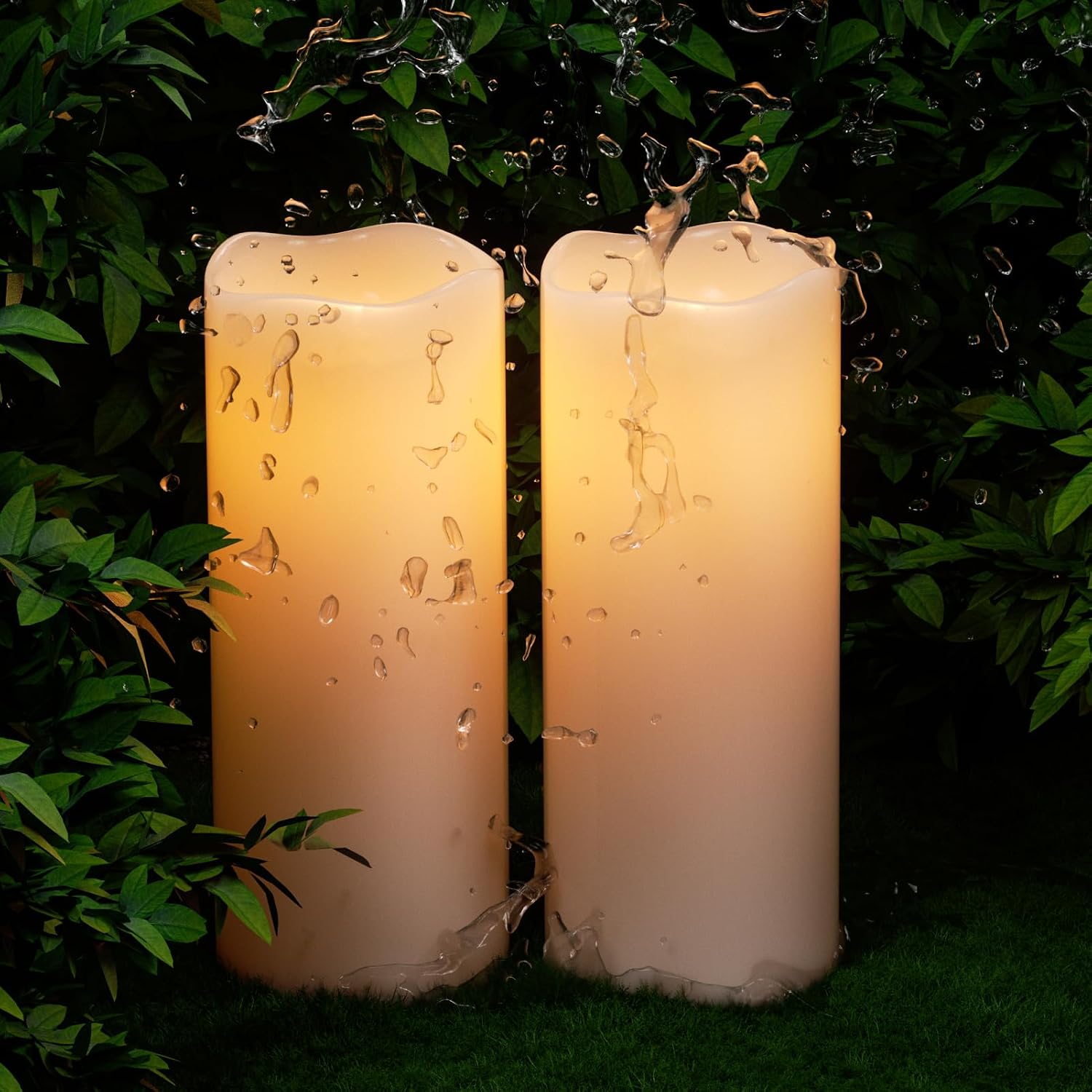Eldnacele 8" 10"x4" Large Waterproof Outdoor Flameless Candles Remote Timer | Battery Operated Candles LED Flickering