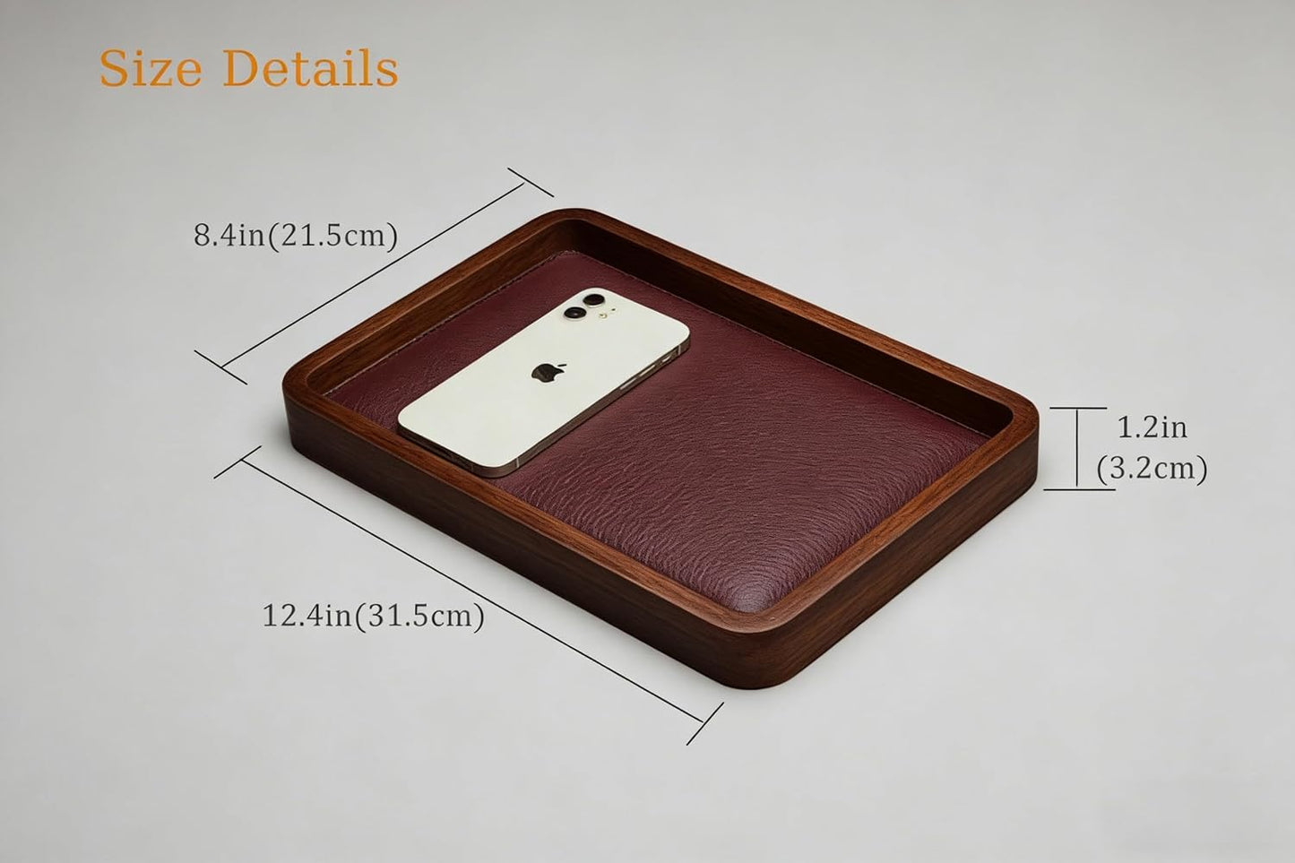 Valet Tray-Light Wood Decorative Key Tray / Brown