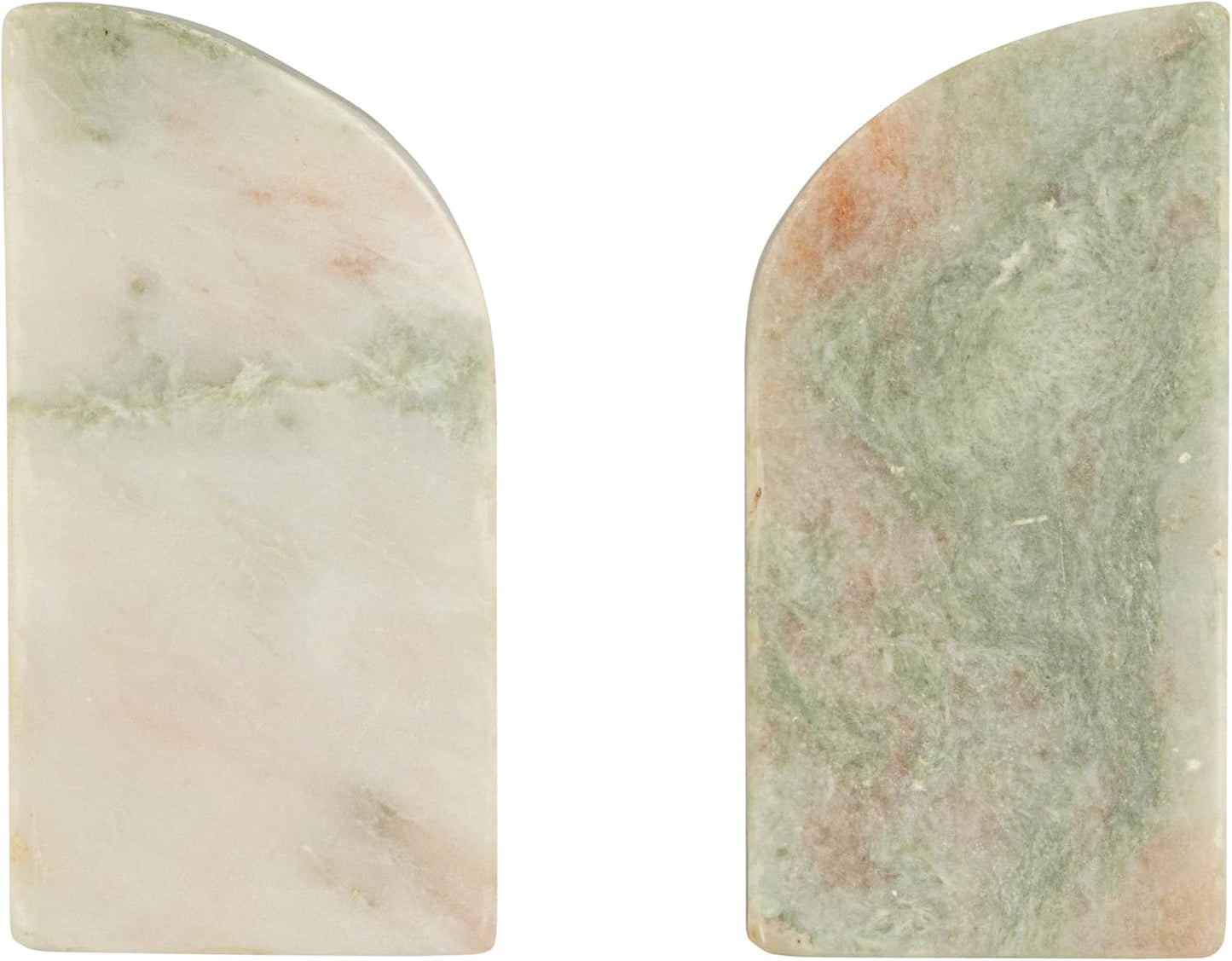 Half Arch Marble Bookends / Green