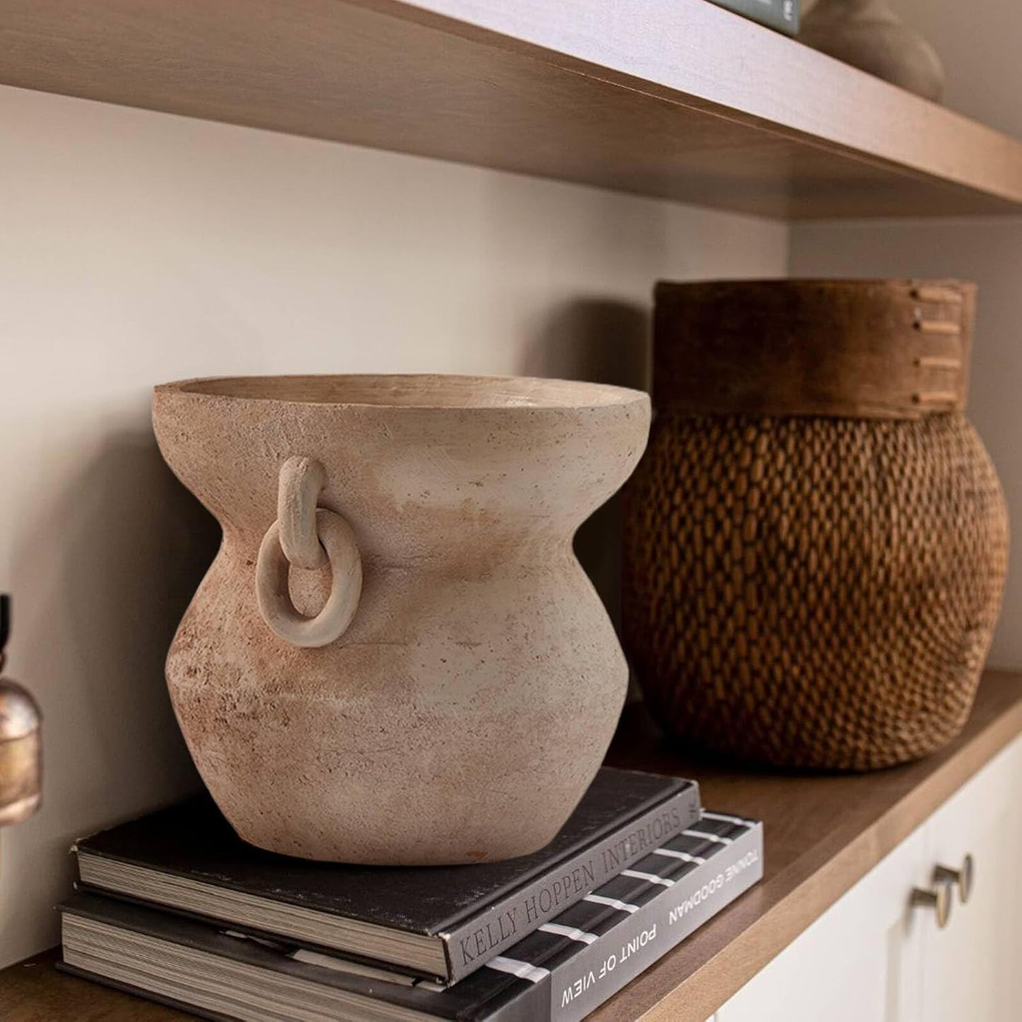 Rustic Vase / Decorative Pottery Terracotta Vase / White