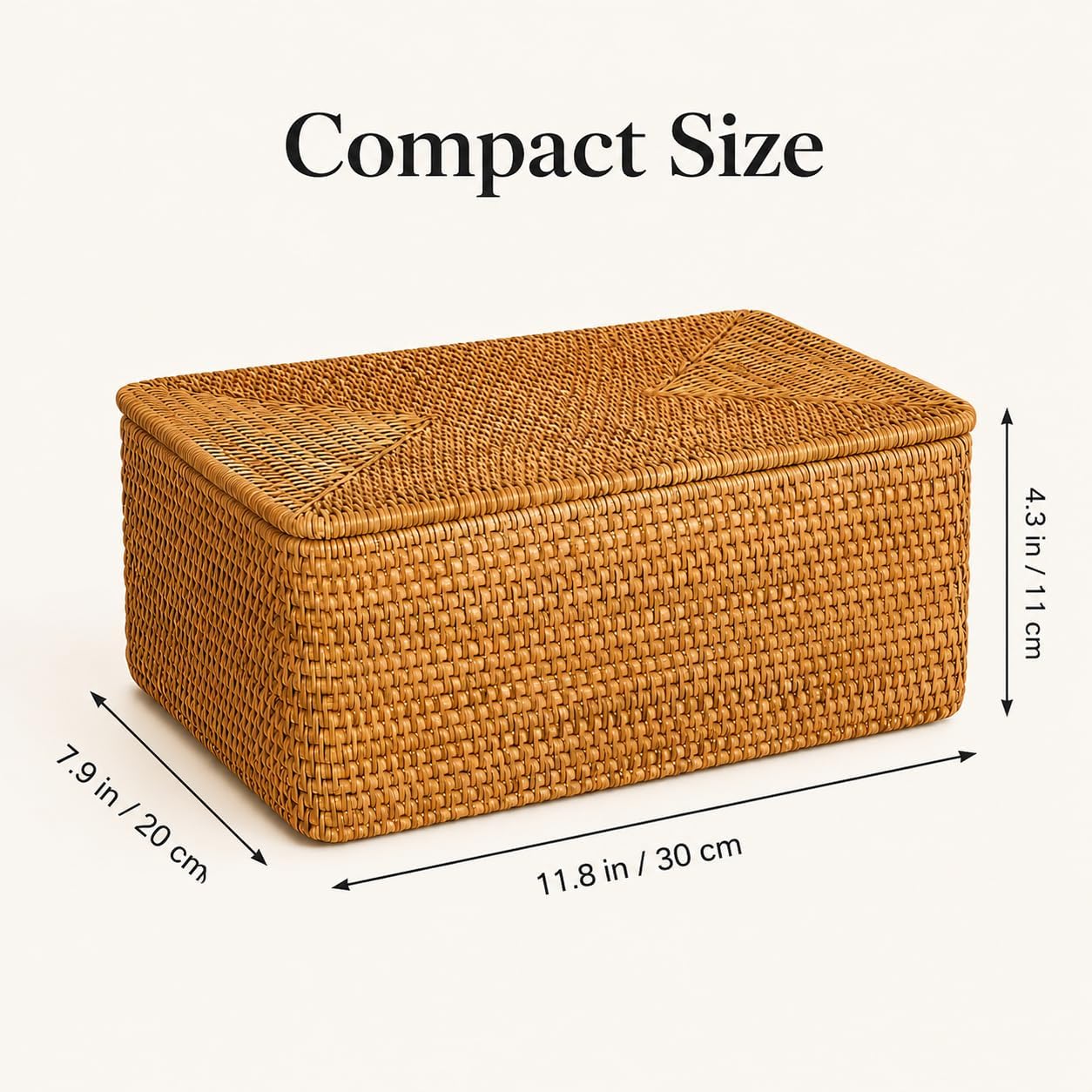 Small Wicker Storage Basket / Brown / 11.8 x 7.9 x 4.3