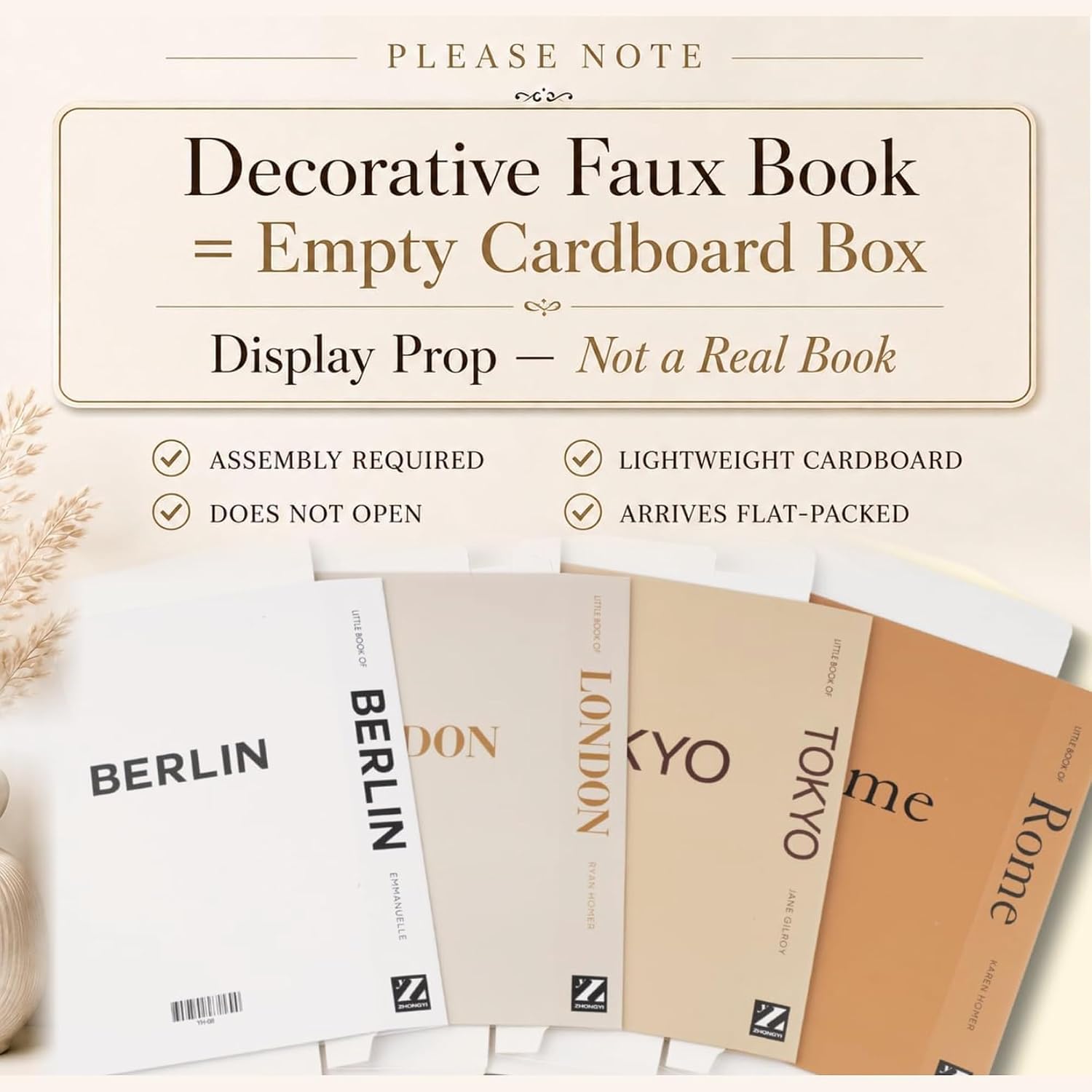 Not Real Books / Mocha_medium / Set of 4