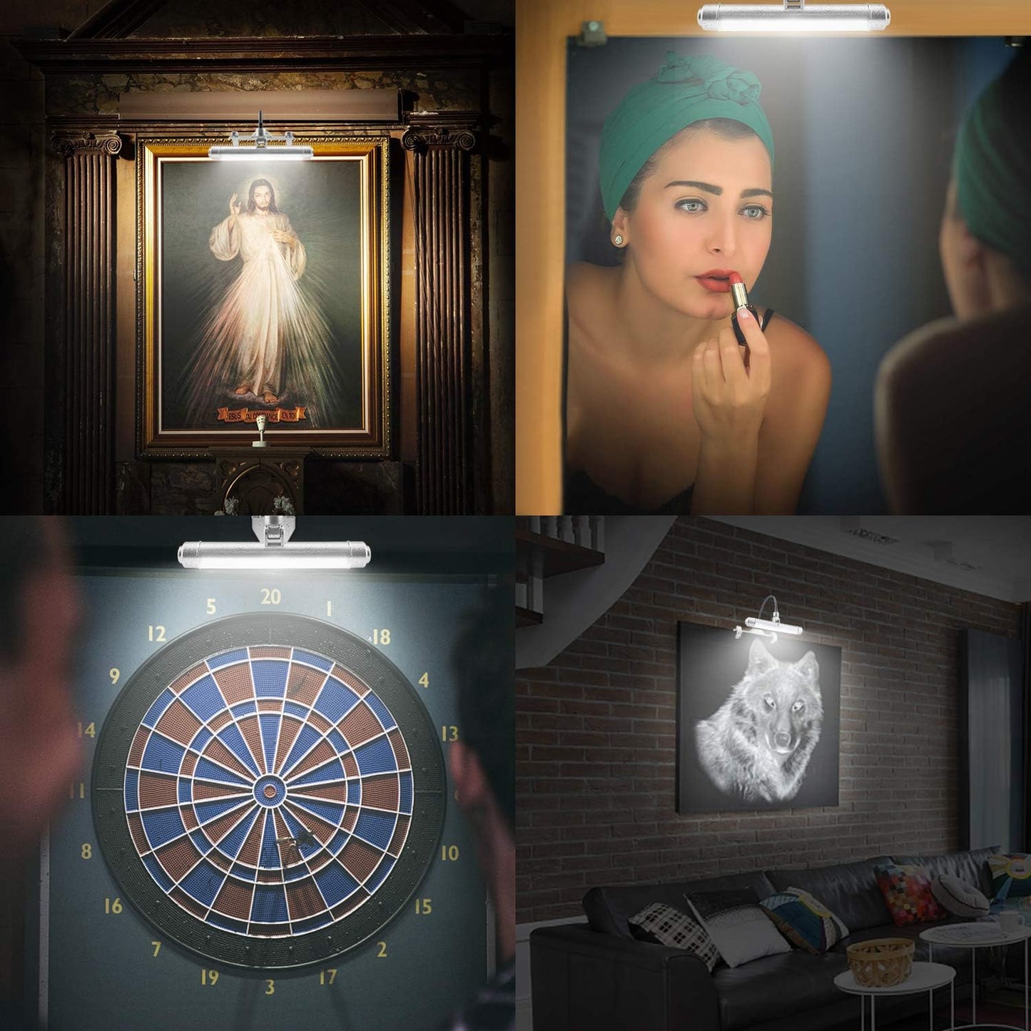 LUXSWAY Wireless Picture Frame Led Lighting,Rechargeable Art Display Lighting Clip on Pictures,Over Painting