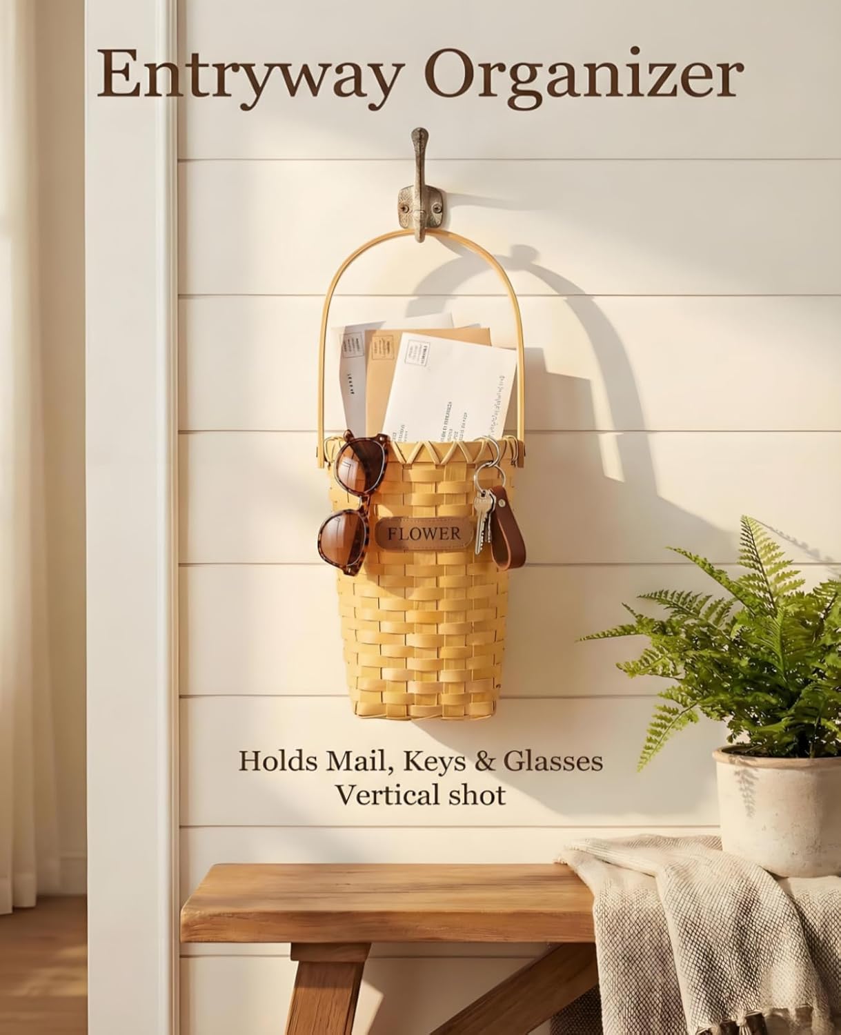 Woven Hanging Basket / Cone-shaped / 9 Inch
