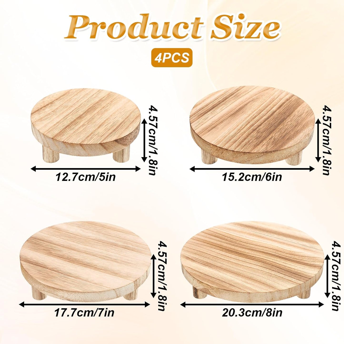 Wooden Risers Display Stands / Set of 4