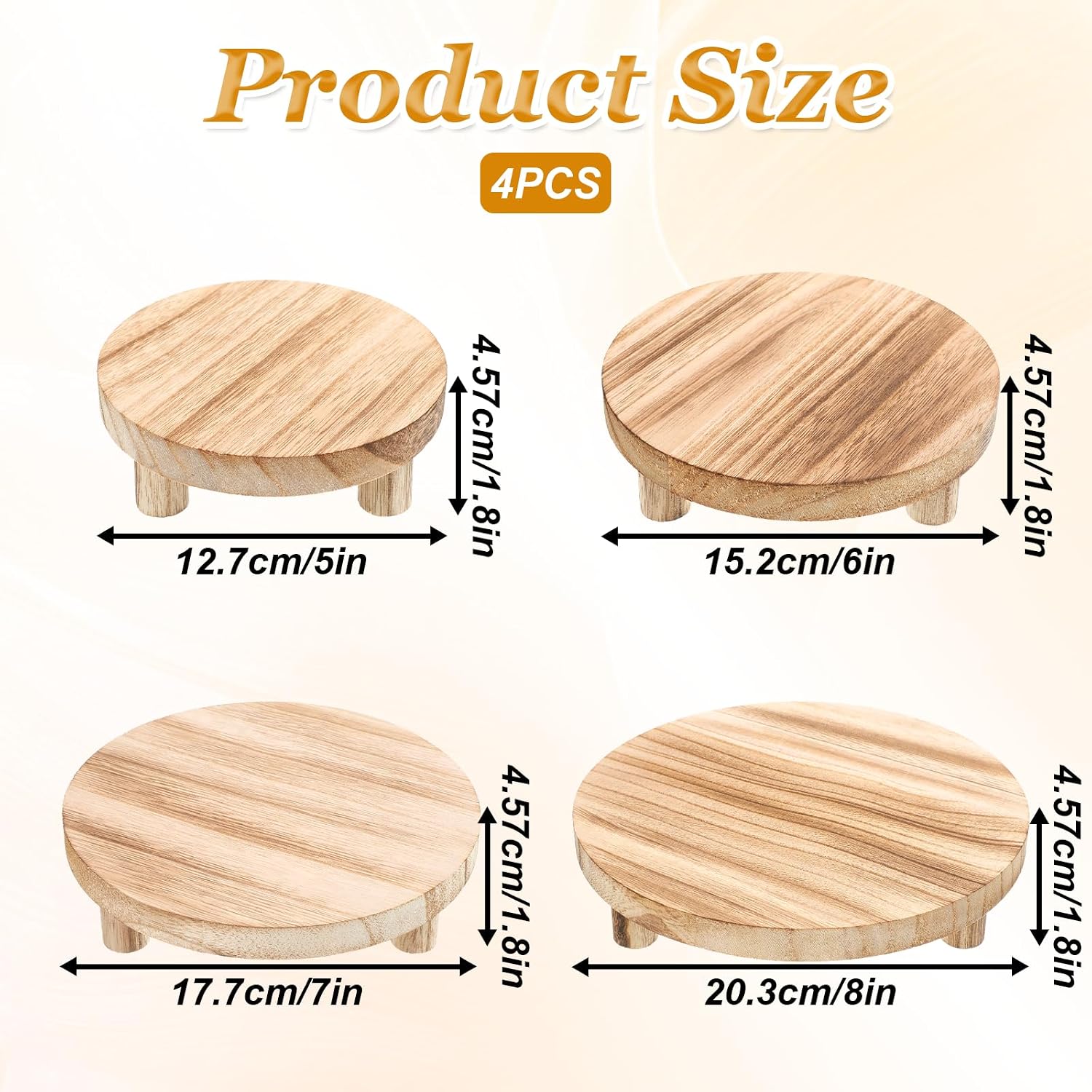 Wooden Risers Display Stands / Set of 4
